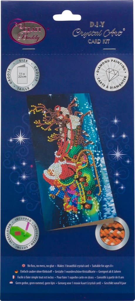 Peinture de diamant Santa Claus sur la carte de Noël à manches