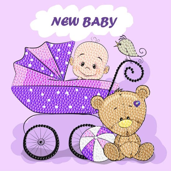 Carte de peinture de diamant Nouveau bébé