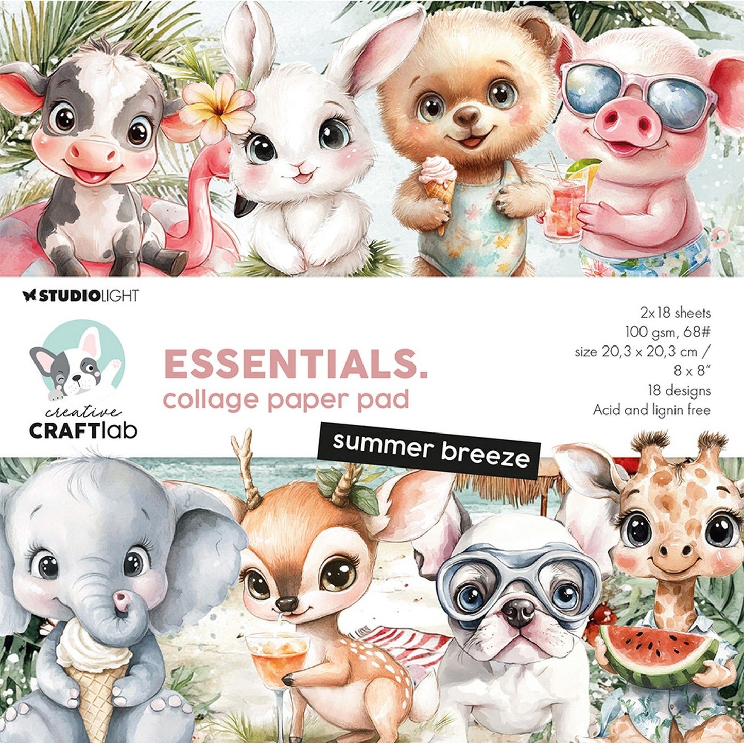 Creative Craftlab • Bloc de papier pour collages essentiels, brise d'été