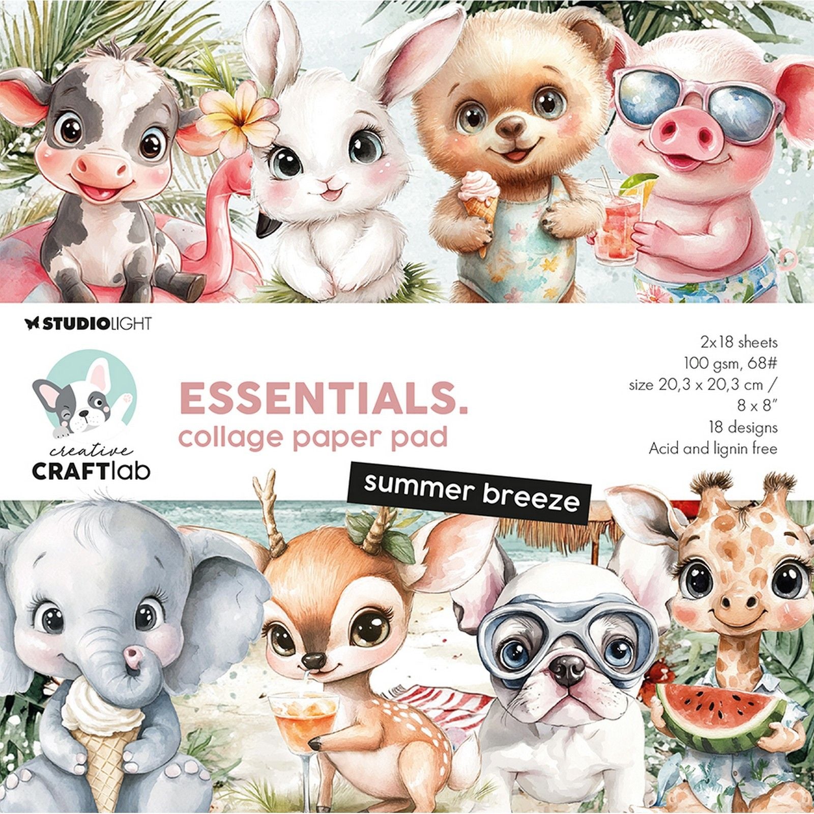 Creative Craftlab • Bloc de papier pour collages essentiels, brise d'été