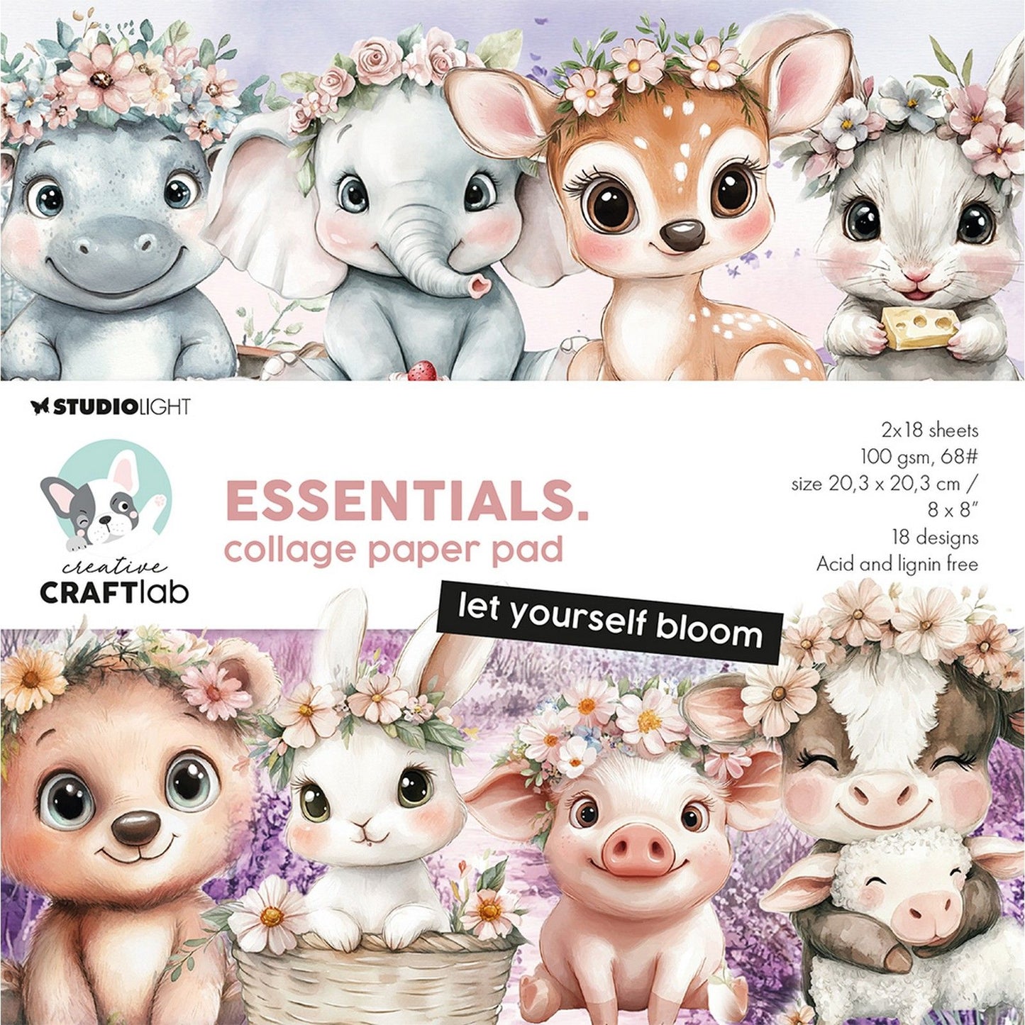 Creative craftlab • bloc de papier collage essentiel laissez-vous fleurir