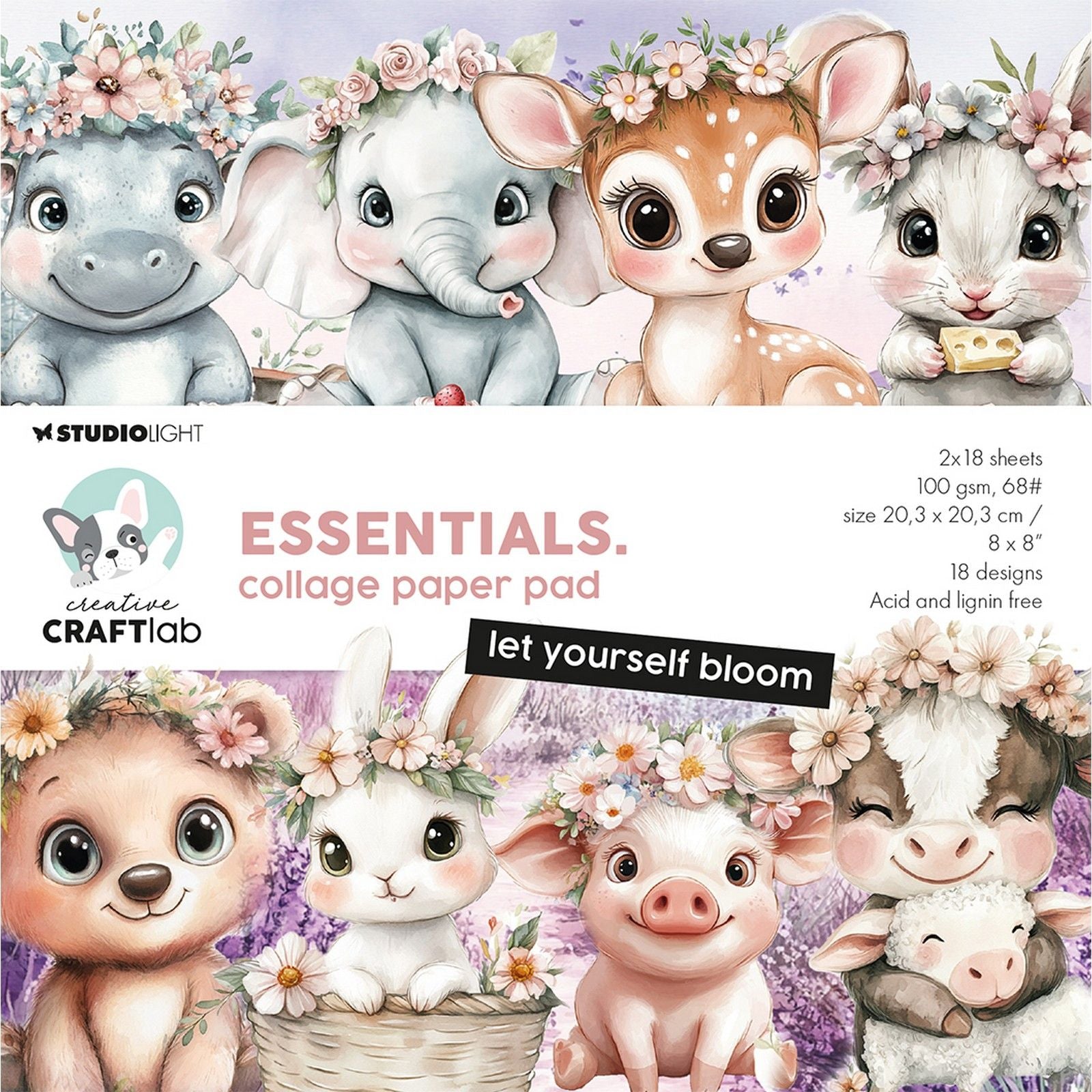 Creative craftlab • bloc de papier collage essentiel laissez-vous fleurir