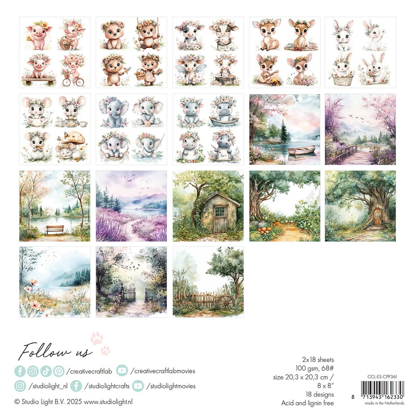 Creative craftlab • bloc de papier collage essentiel laissez-vous fleurir