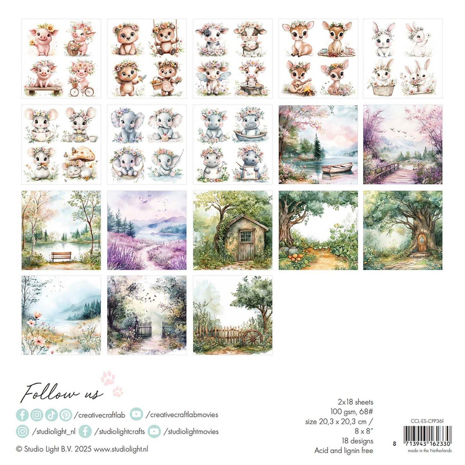 Creative craftlab • bloc de papier collage essentiel laissez-vous fleurir