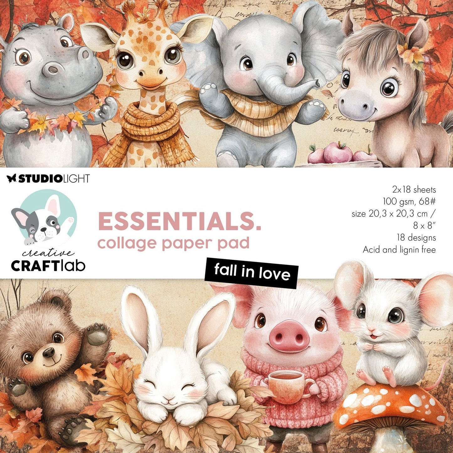 Creative Craftlab • Bloc de papier pour collages essentiels, tombez amoureux