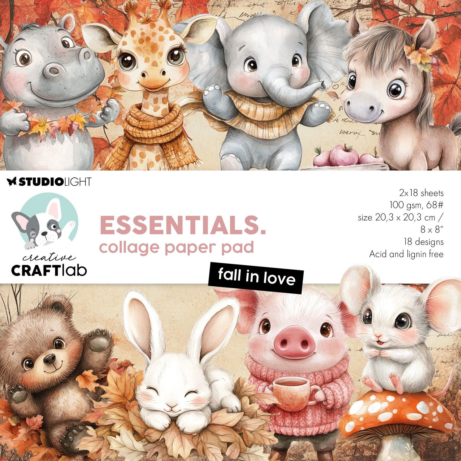 Creative Craftlab • Bloc de papier pour collages essentiels, tombez amoureux