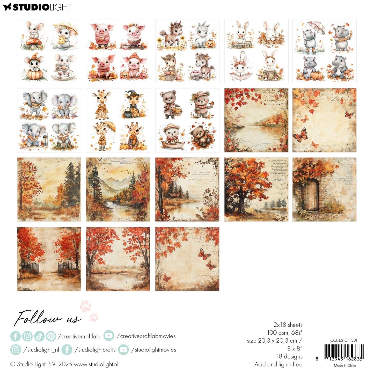 Creative Craftlab • Bloc de papier pour collages essentiels, tombez amoureux