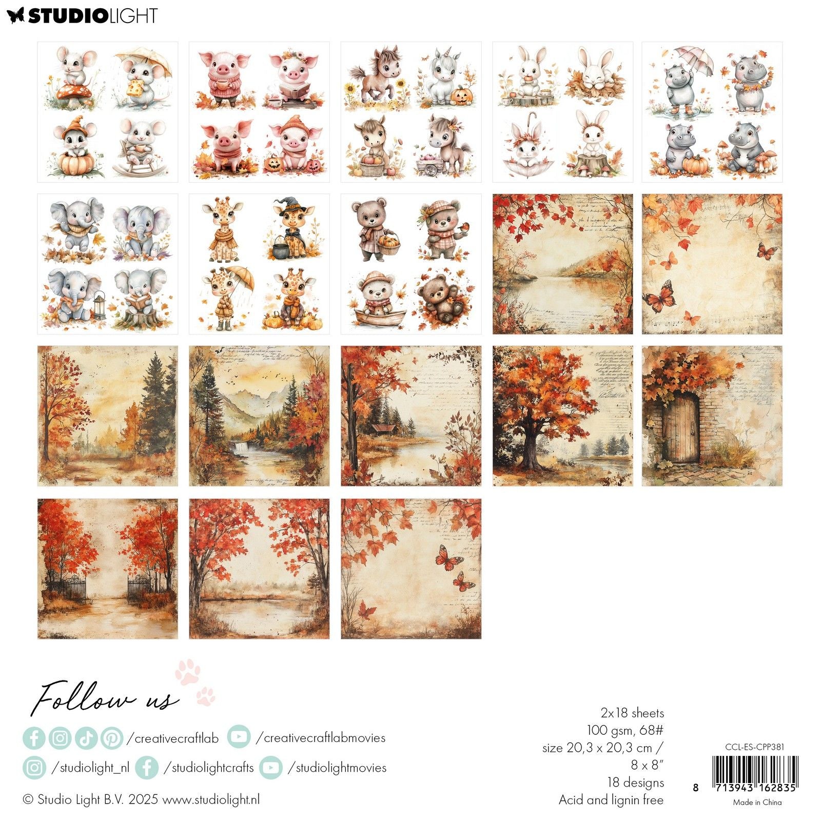 Creative Craftlab • Bloc de papier pour collages essentiels, tombez amoureux