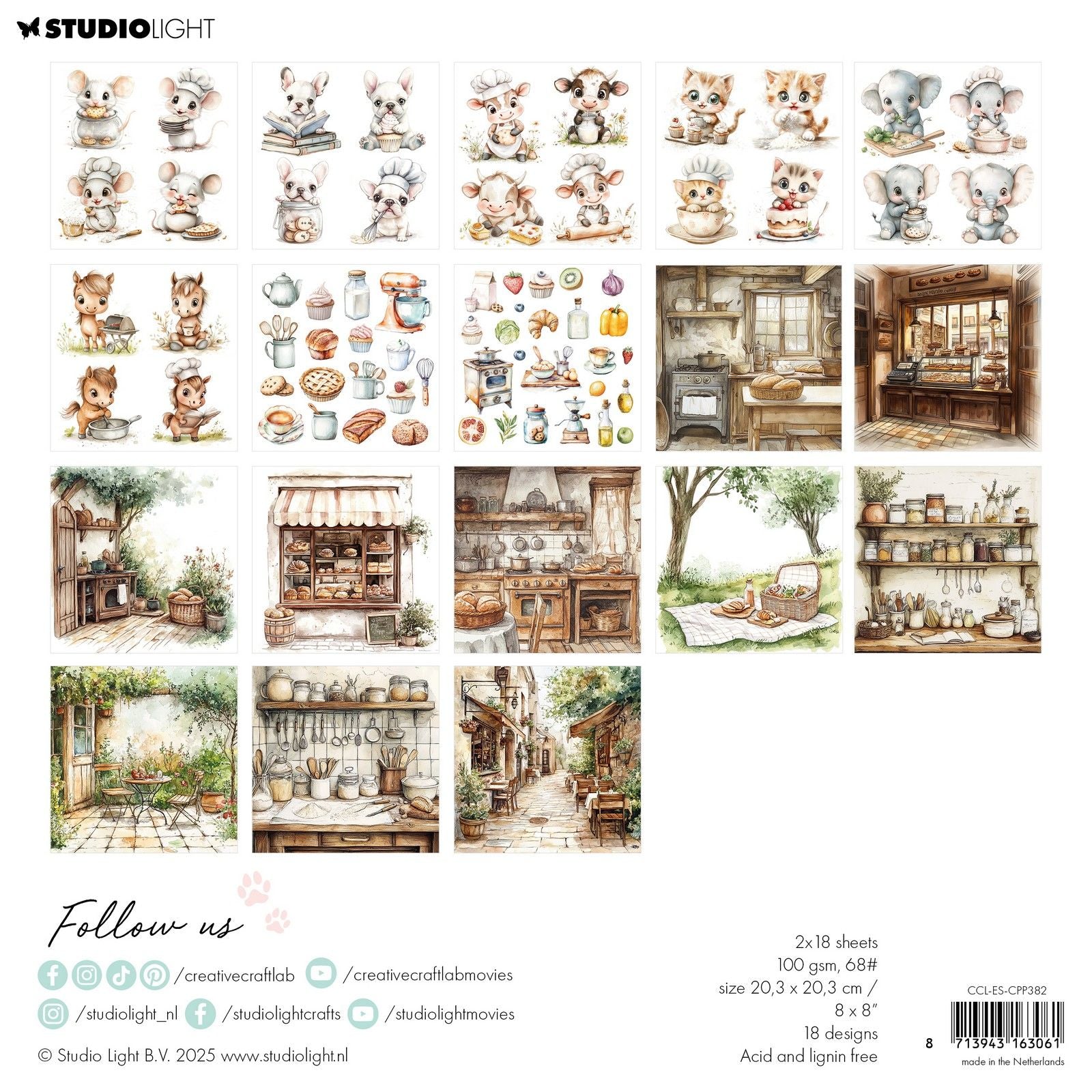 Creative Craftlab • Bloc de papier pour collages essentiels, sucré comme de la tarte