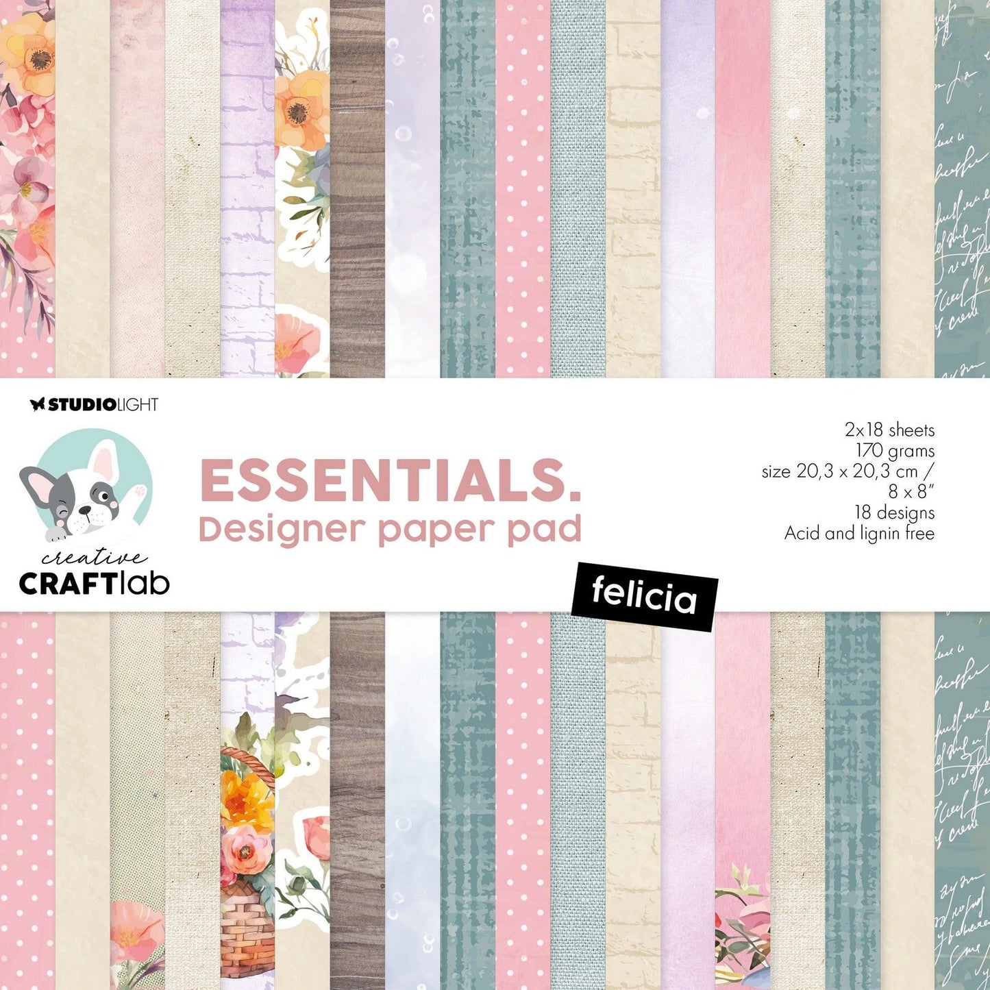 Creative Craftlab Creative Craft Lab • Bloc de papier design Essentials Felicia