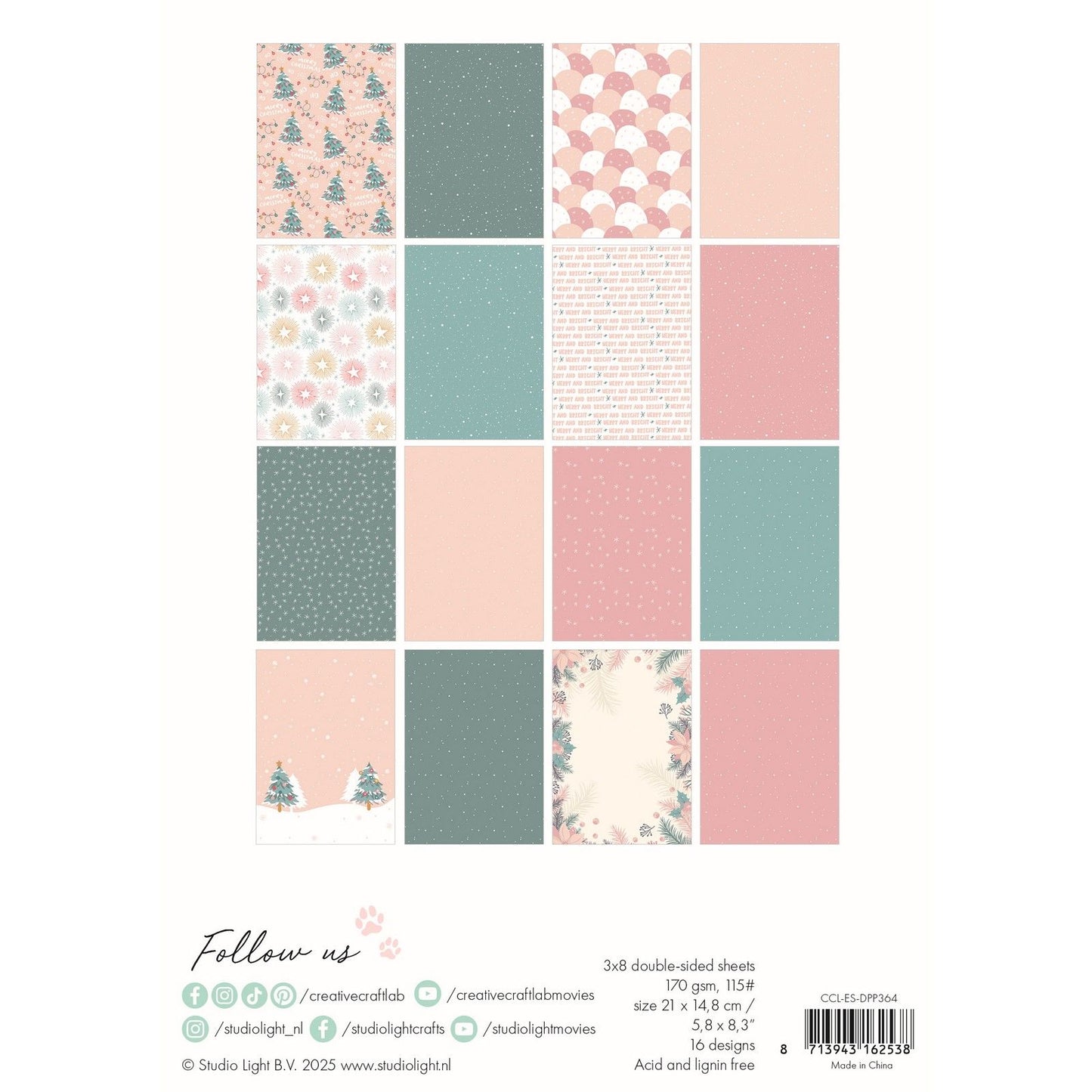 Creative Craftlab • Bloc de papier design Essentials Let It Snow