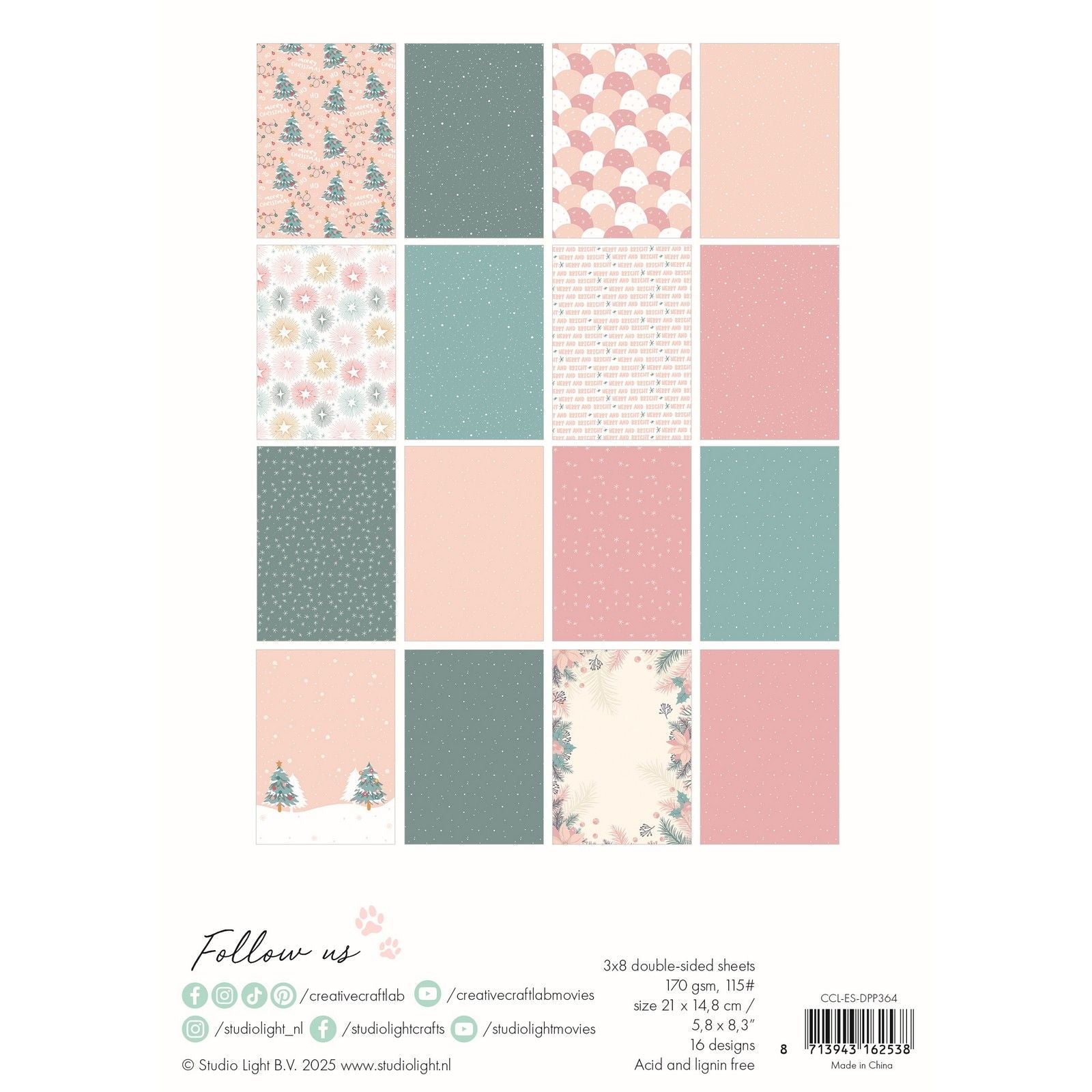 Creative Craftlab • Bloc de papier design Essentials Let It Snow