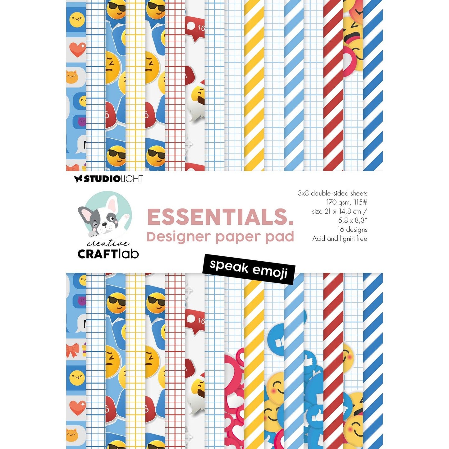 Creative Craftlab • Bloc de papier design Essentials Parlez Emoji