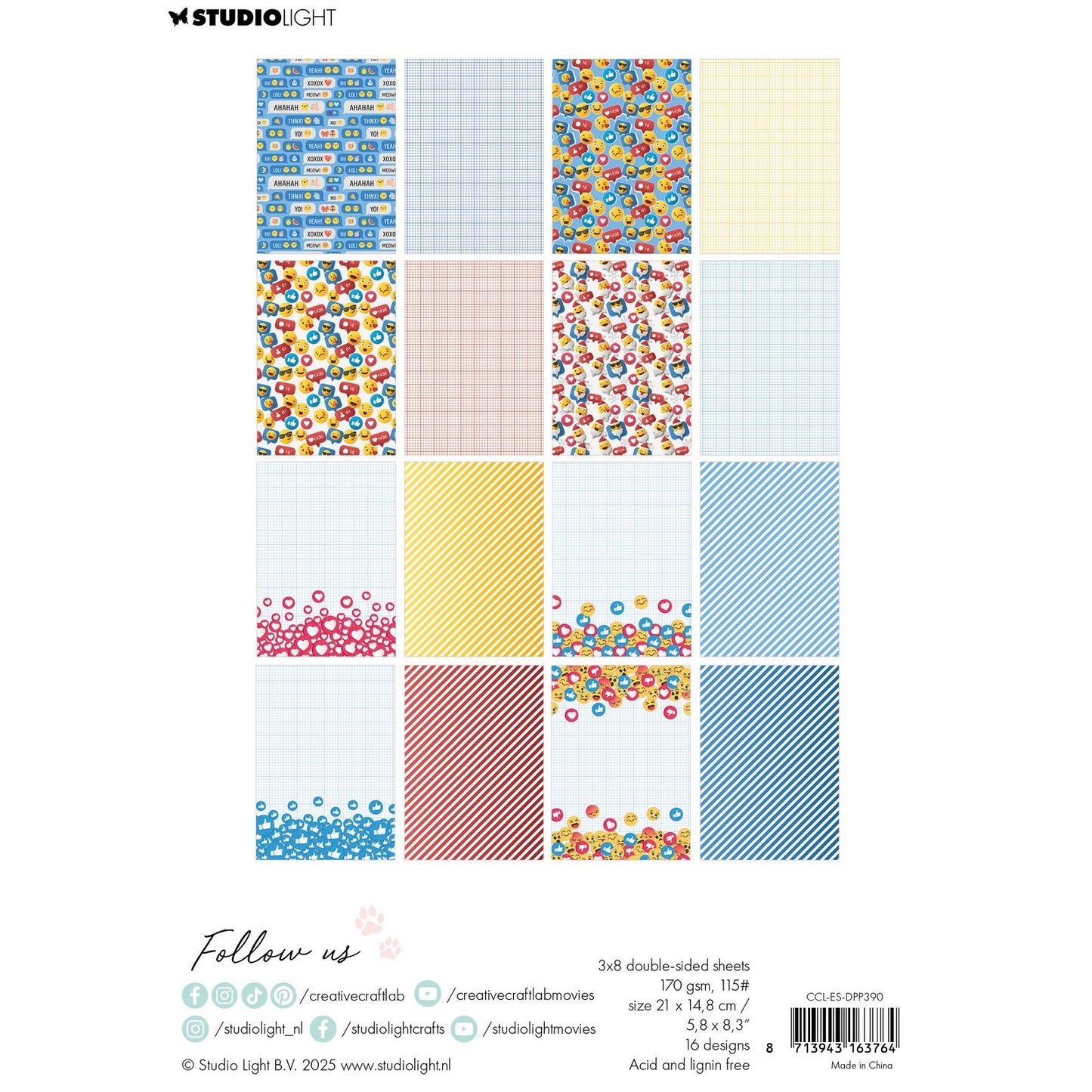 Creative Craftlab • Bloc de papier design Essentials Parlez Emoji