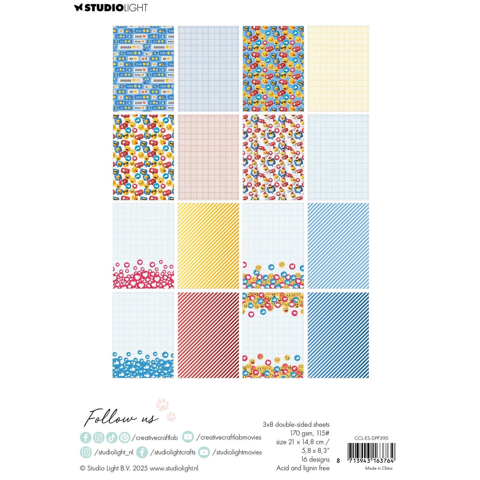 Creative Craftlab • Bloc de papier design Essentials Parlez Emoji