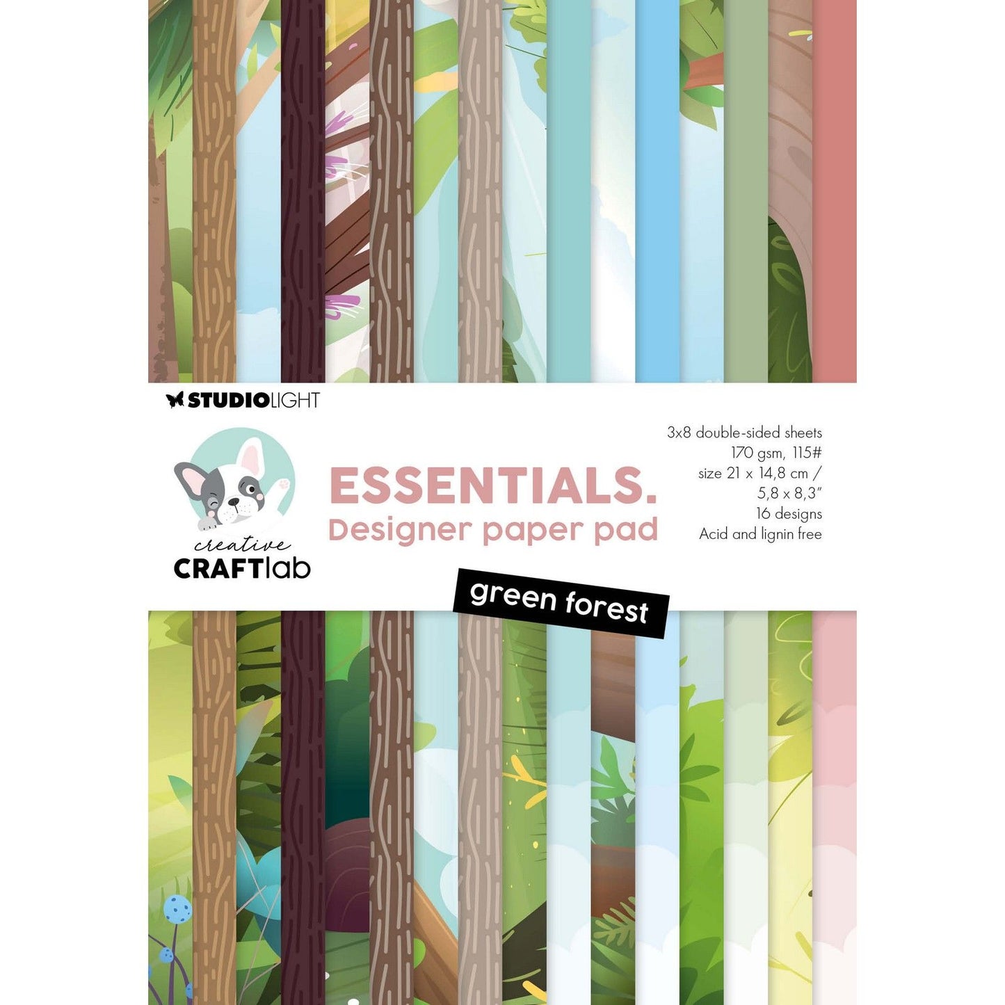 Creative Craftlab • Bloc de papier design Les essentiels de la forêt verte