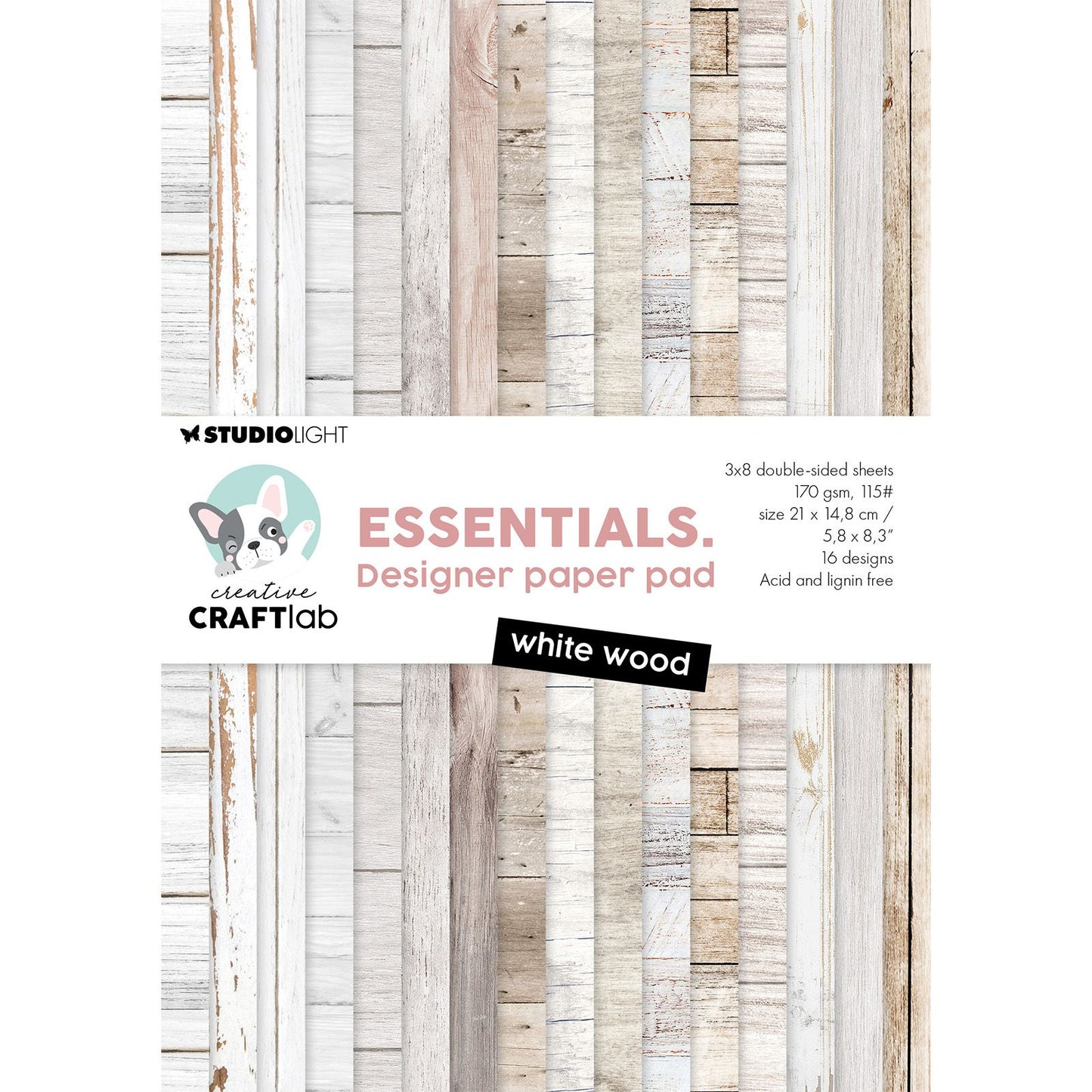 Creative craftlab • bloc de papier design essentiel bois blanc