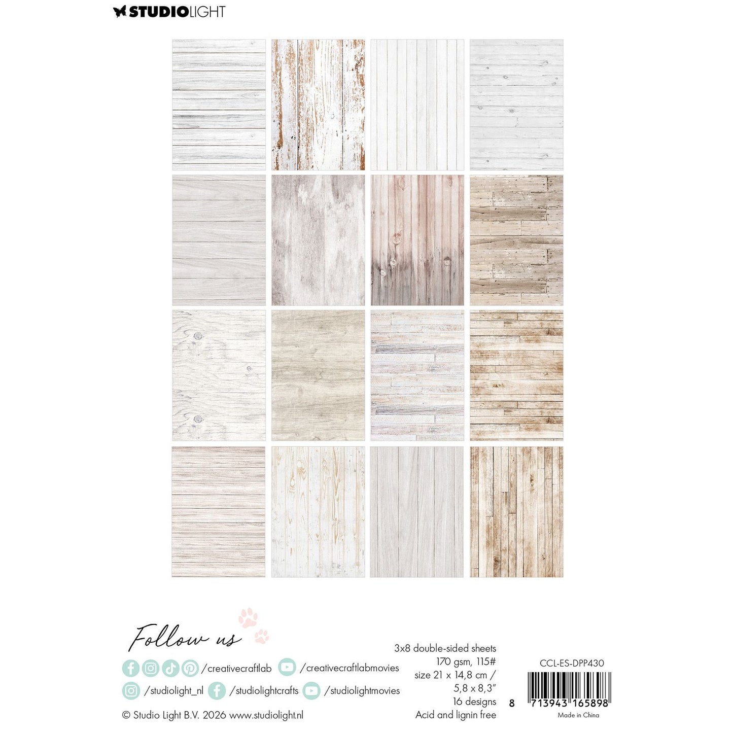 Creative craftlab • bloc de papier design essentiel bois blanc