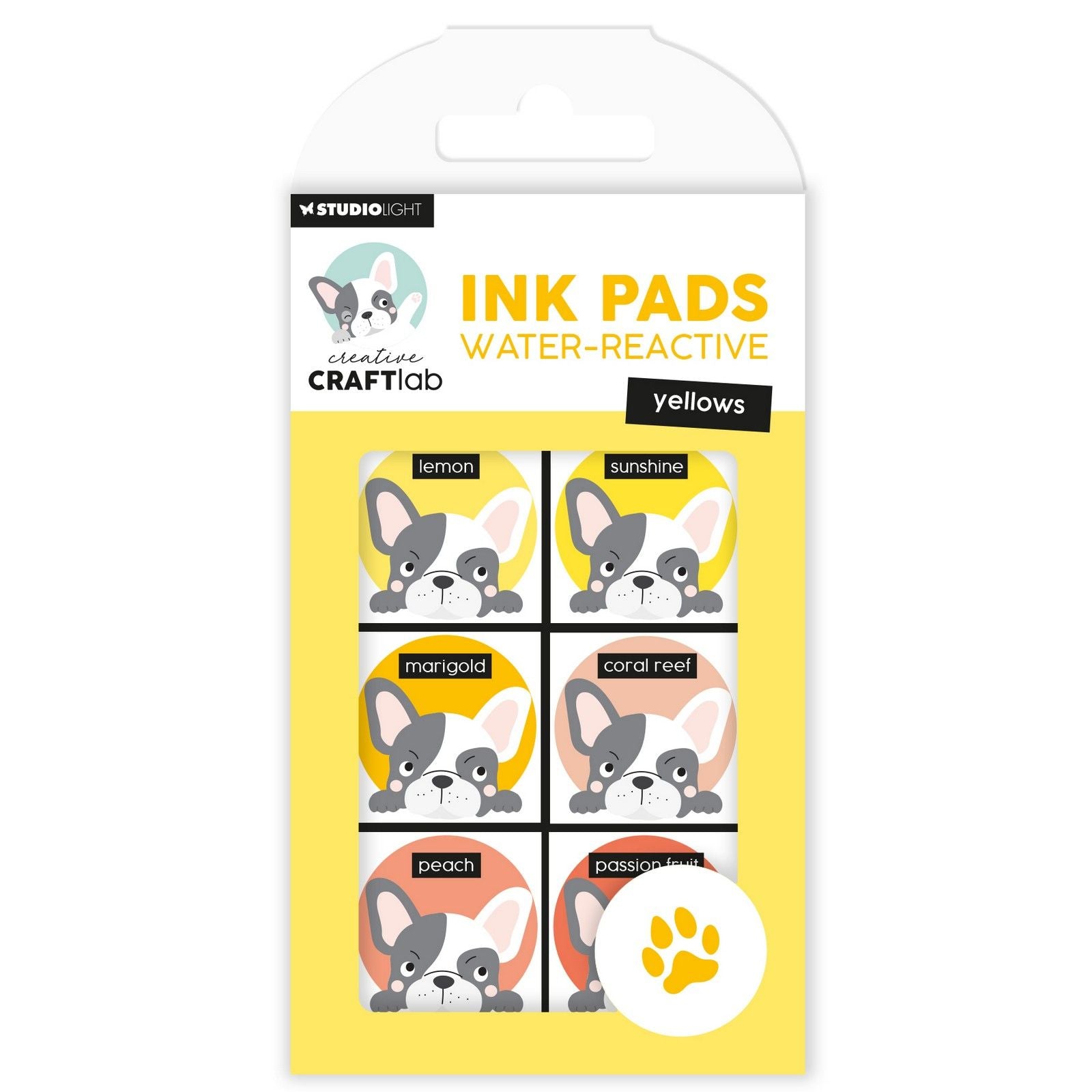 Creative craftlab • tampons encreurs essentiels jaunes réactifs à l'eau