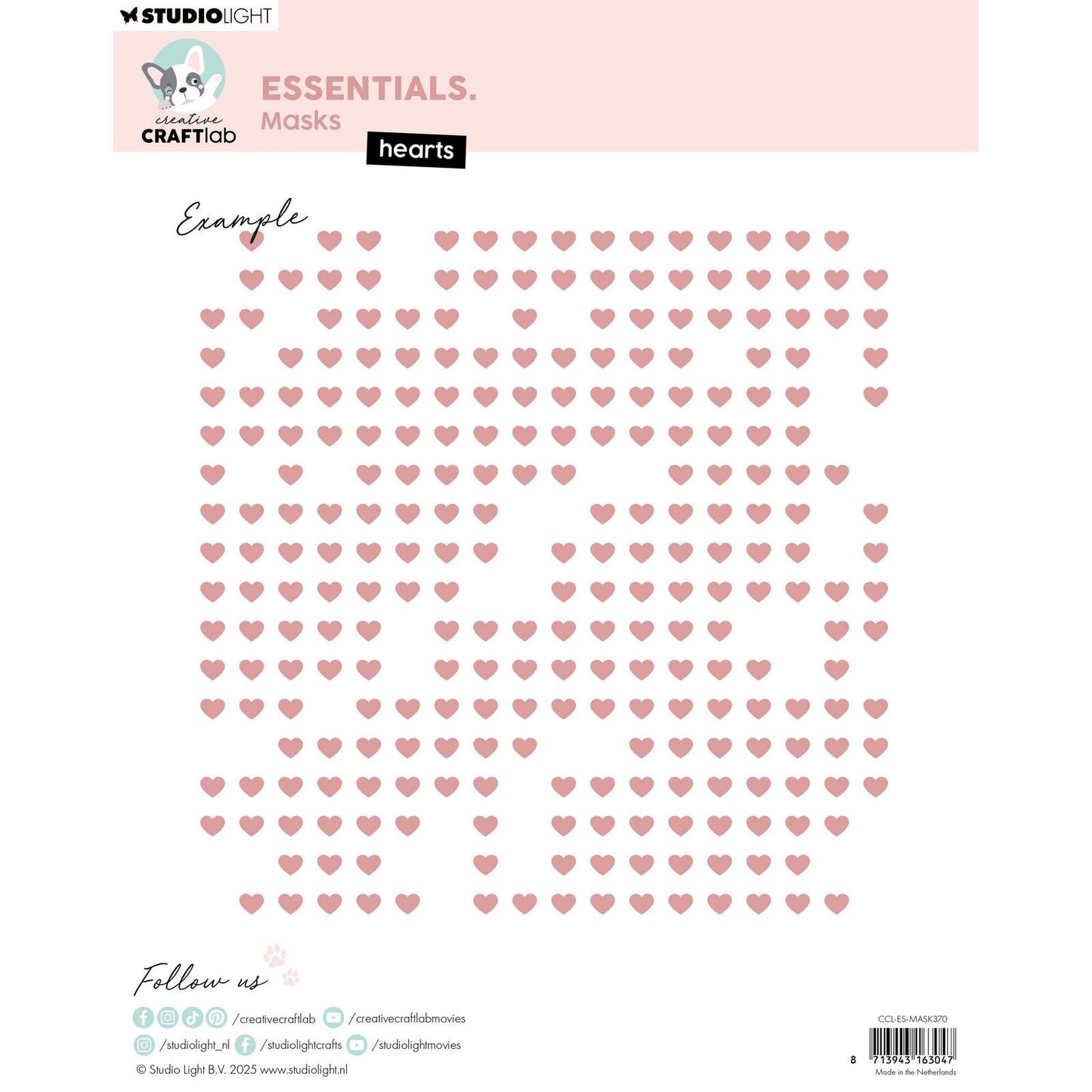 Creative craftlab • coeurs de pochoir de masque d'essentiels