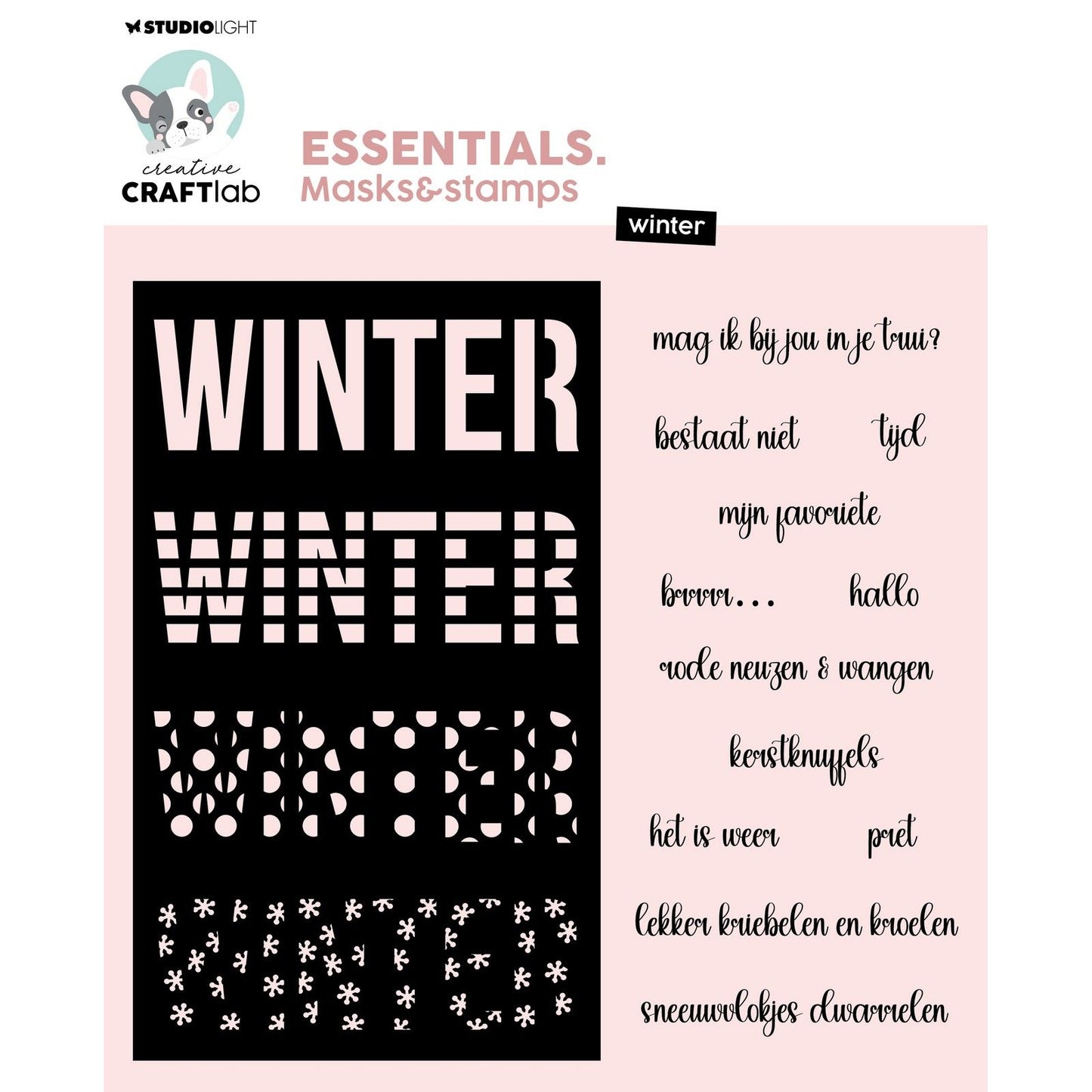 Creative craftlab • pochoir de masque et tampon essentiels hiver