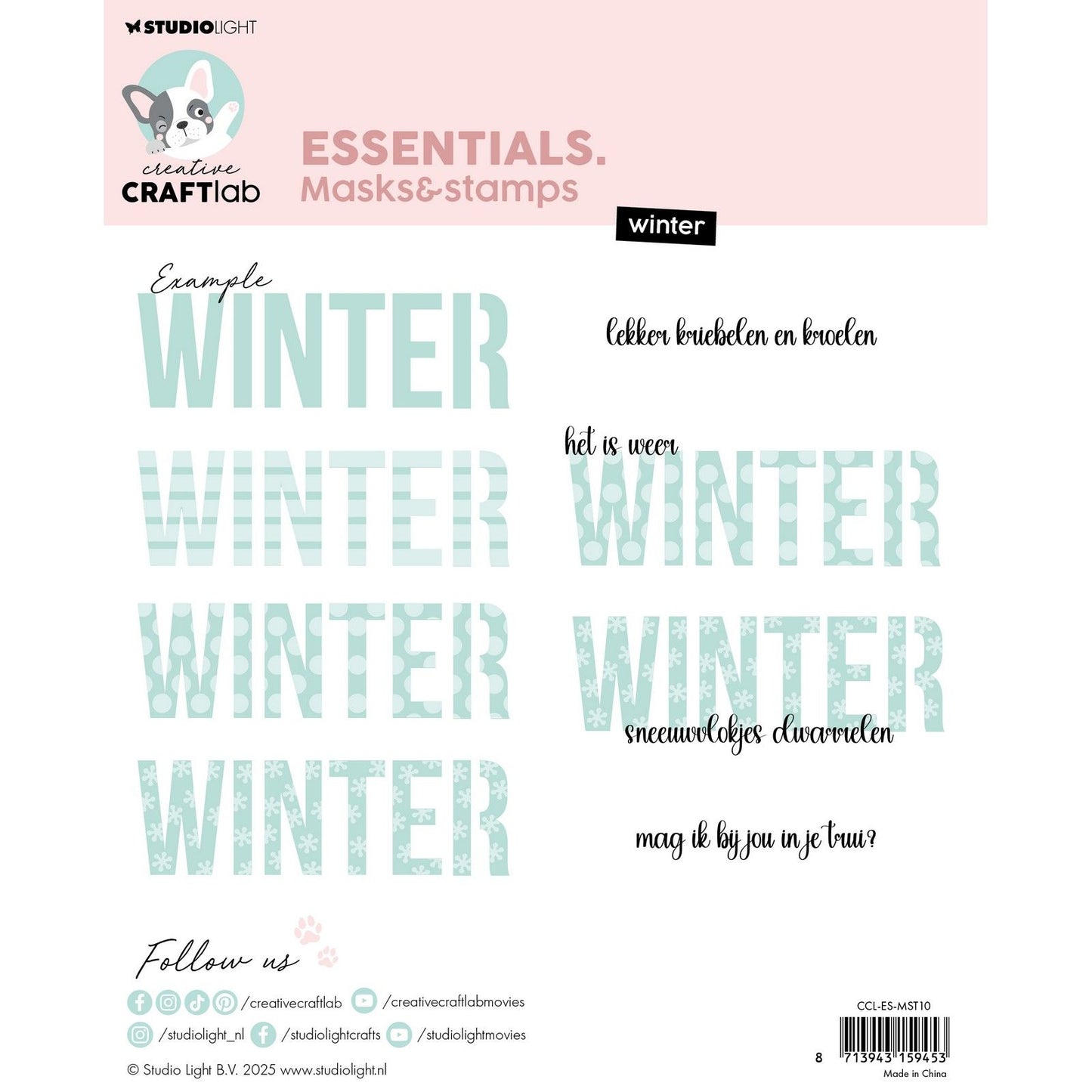 Creative craftlab • pochoir de masque et tampon essentiels hiver