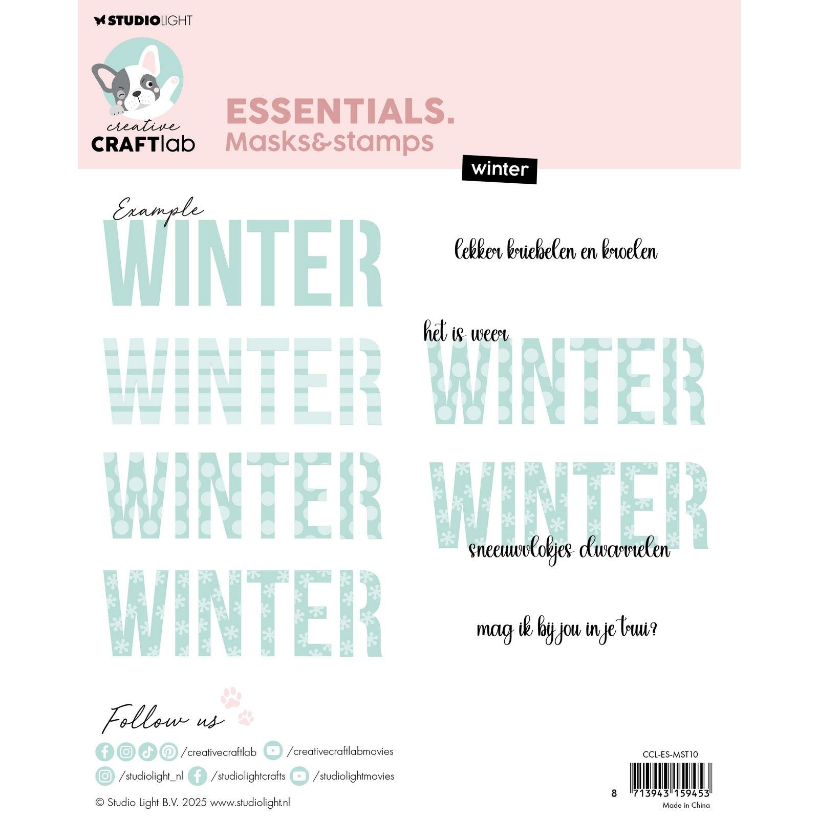 Creative craftlab • pochoir de masque et tampon essentiels hiver