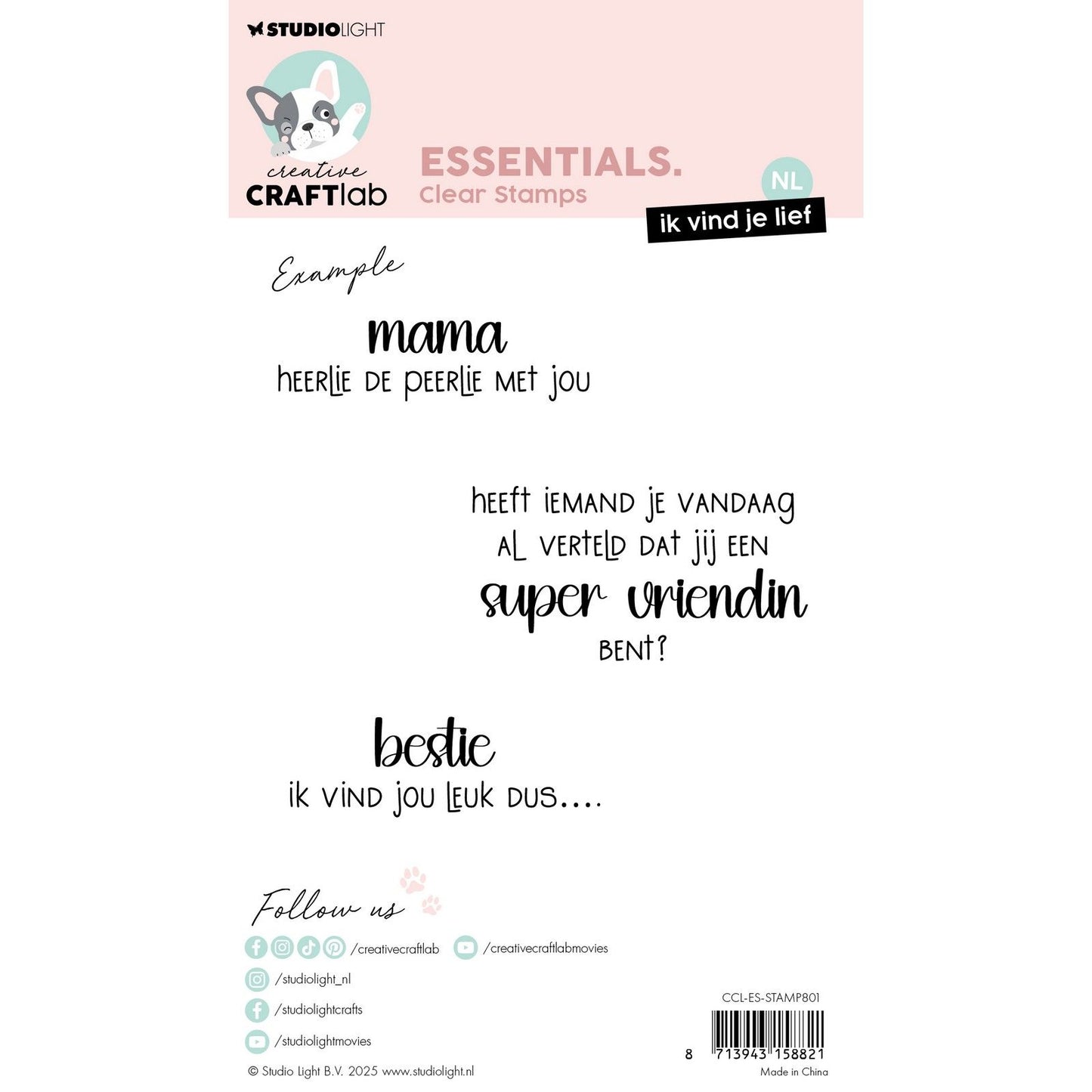 Creative craftlab • tampon transparent essentiel Je t'aime