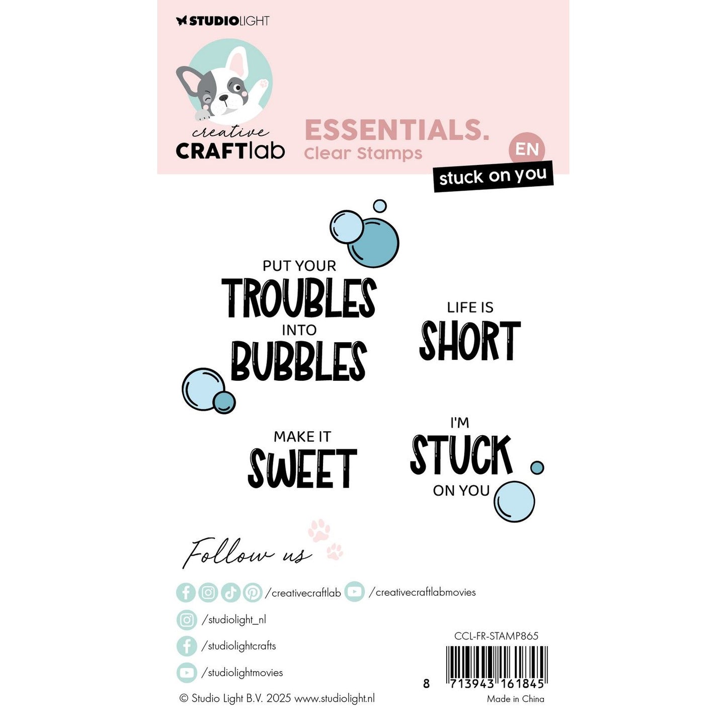 Creative craftlab • tampon transparent essentiel collé sur vous