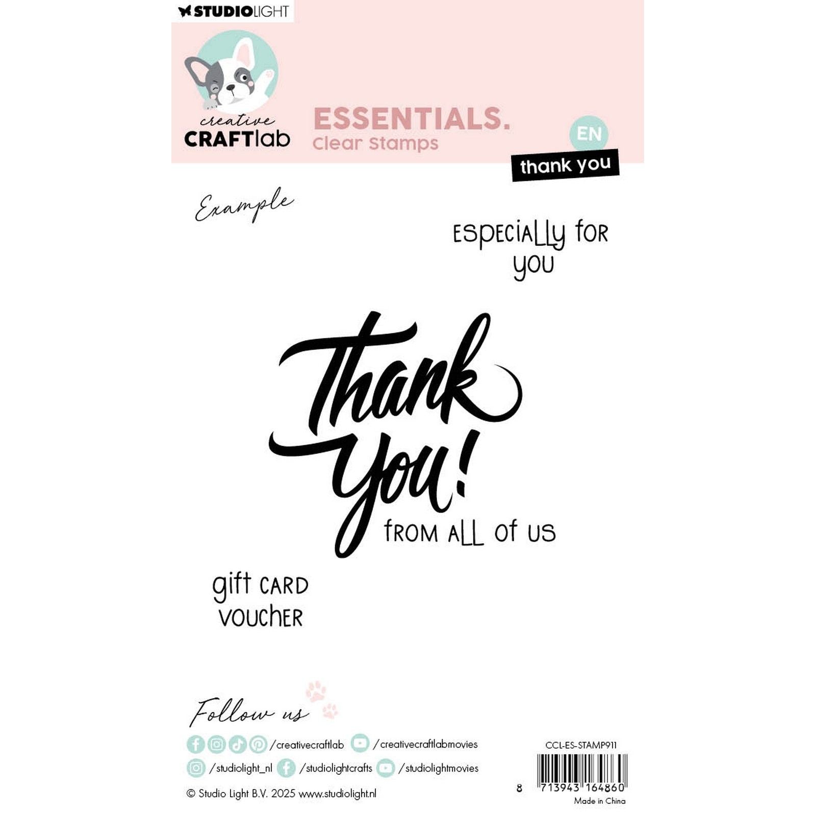Creative craftlab • tampons transparents, essentiels de remerciement