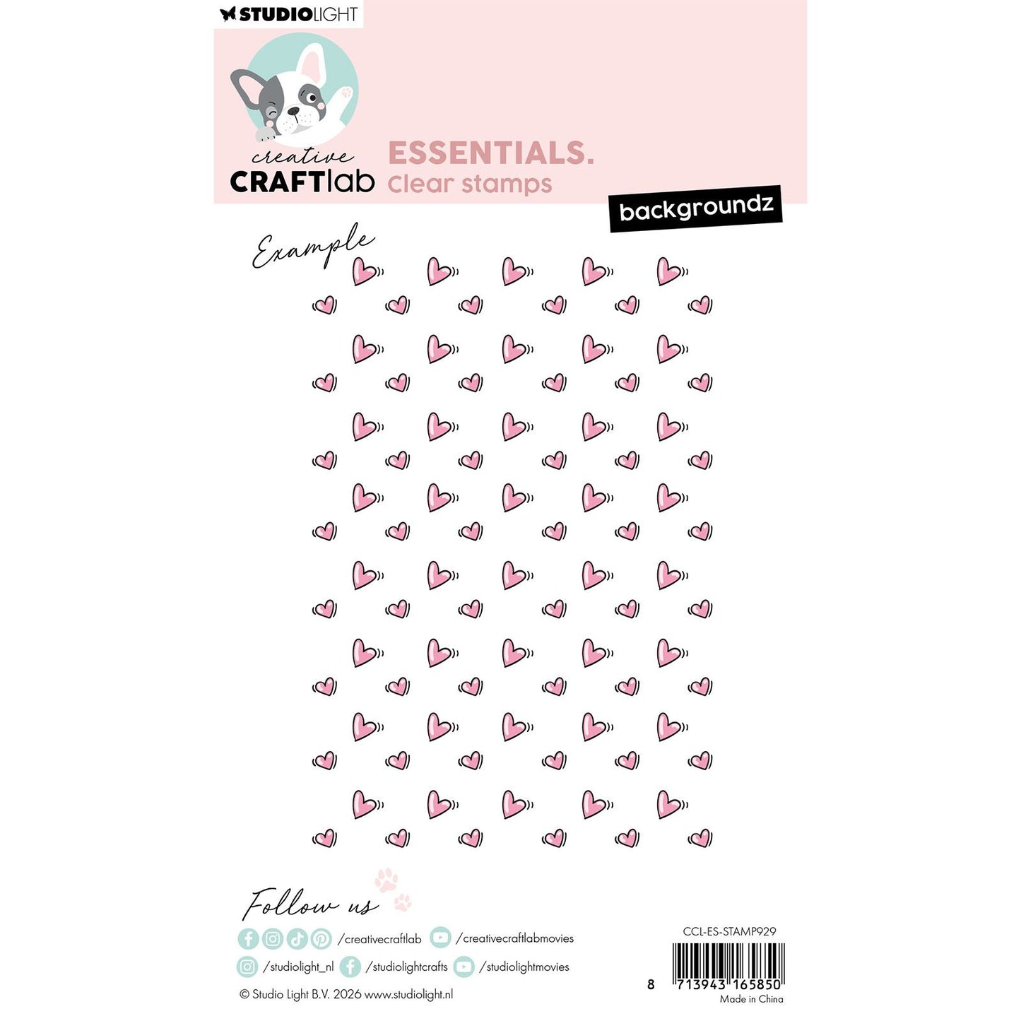 Creative Craftlab • Essentiels tampon transparent backgroundz coeurs