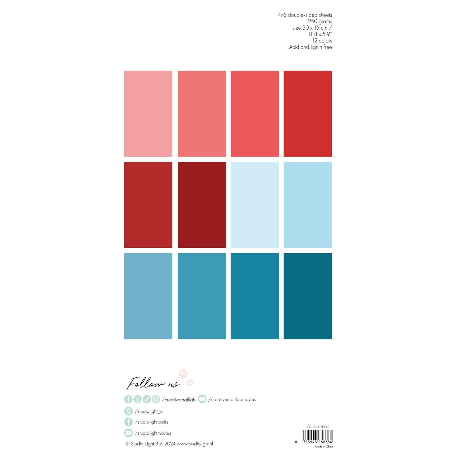 Creative craftlab creative craft lab • essentials bloc de papier unicolor rouge bleu