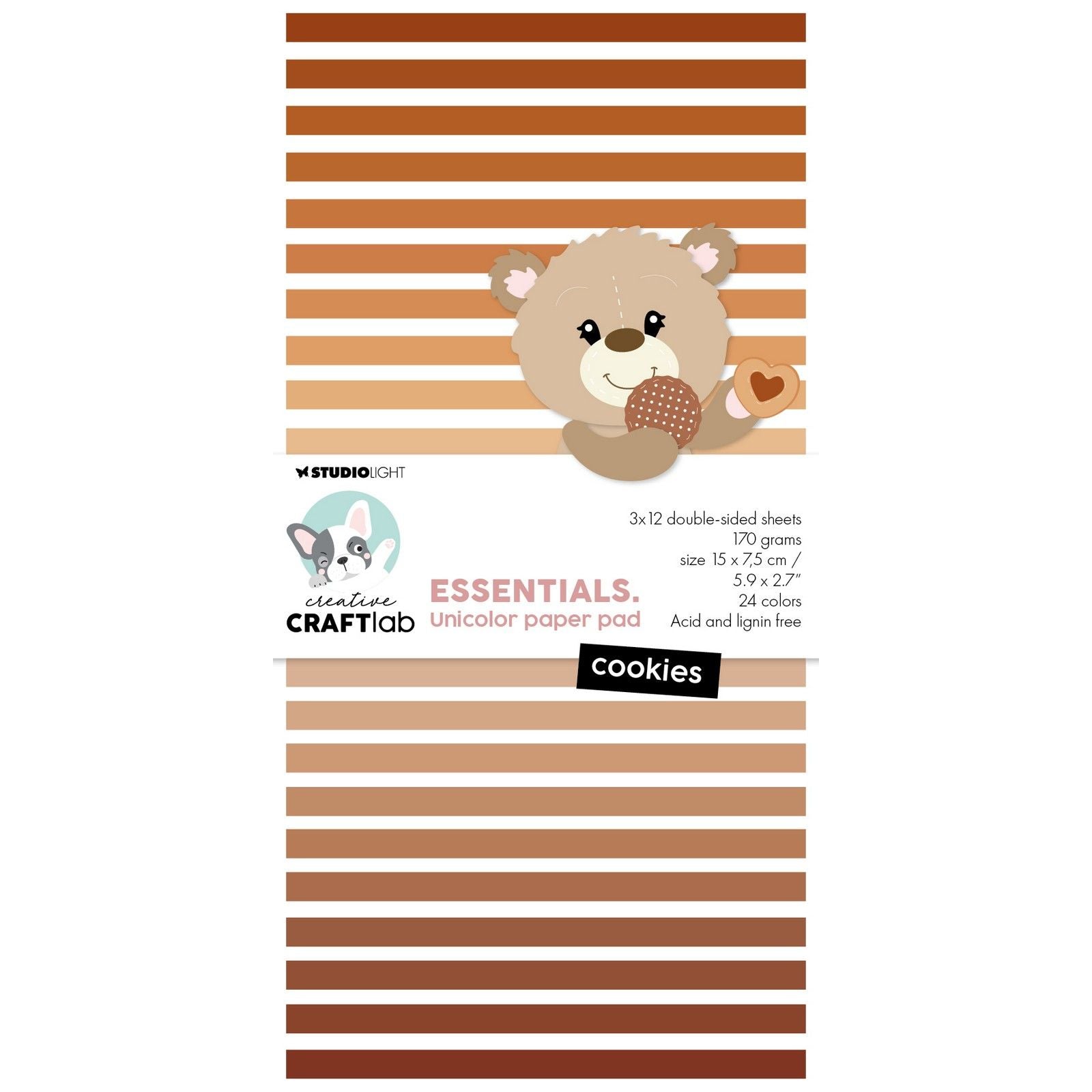 Creative craftlab • biscuits en bloc de papier unicolores essentiels