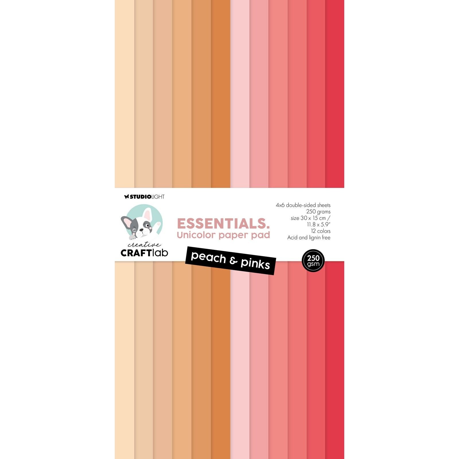 Creative craftlab • bloc de papier unicolor essentials, rose pêche