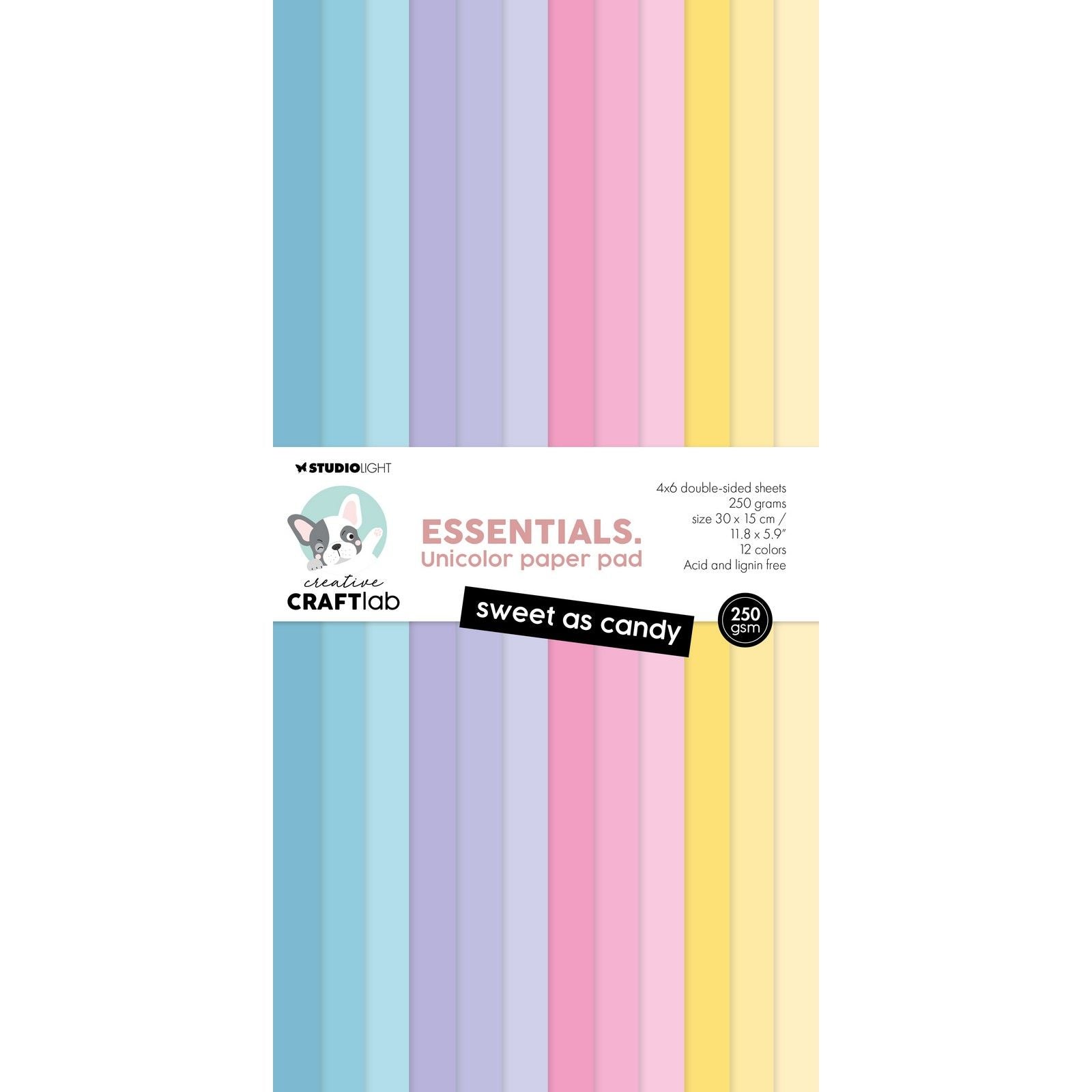 Creative craftlab • bloc de papier unicolor essentials, doux comme un bonbon