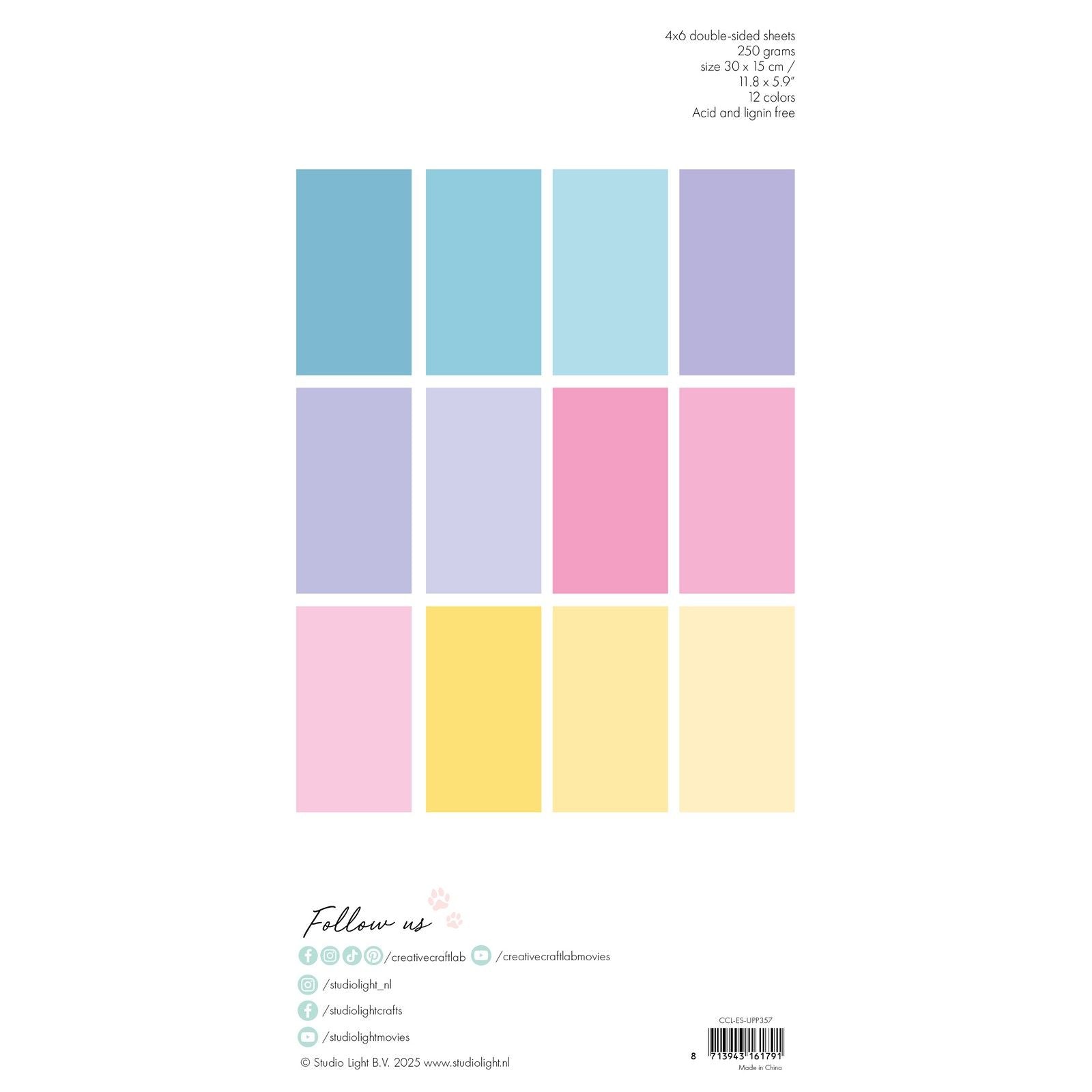 Creative craftlab • bloc de papier unicolor essentials, doux comme un bonbon