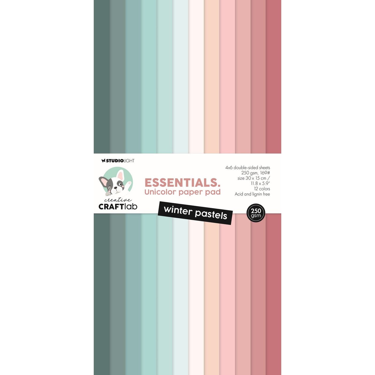 Creative craftlab • blocs de papier unicolore essentiels pastels d'hiver