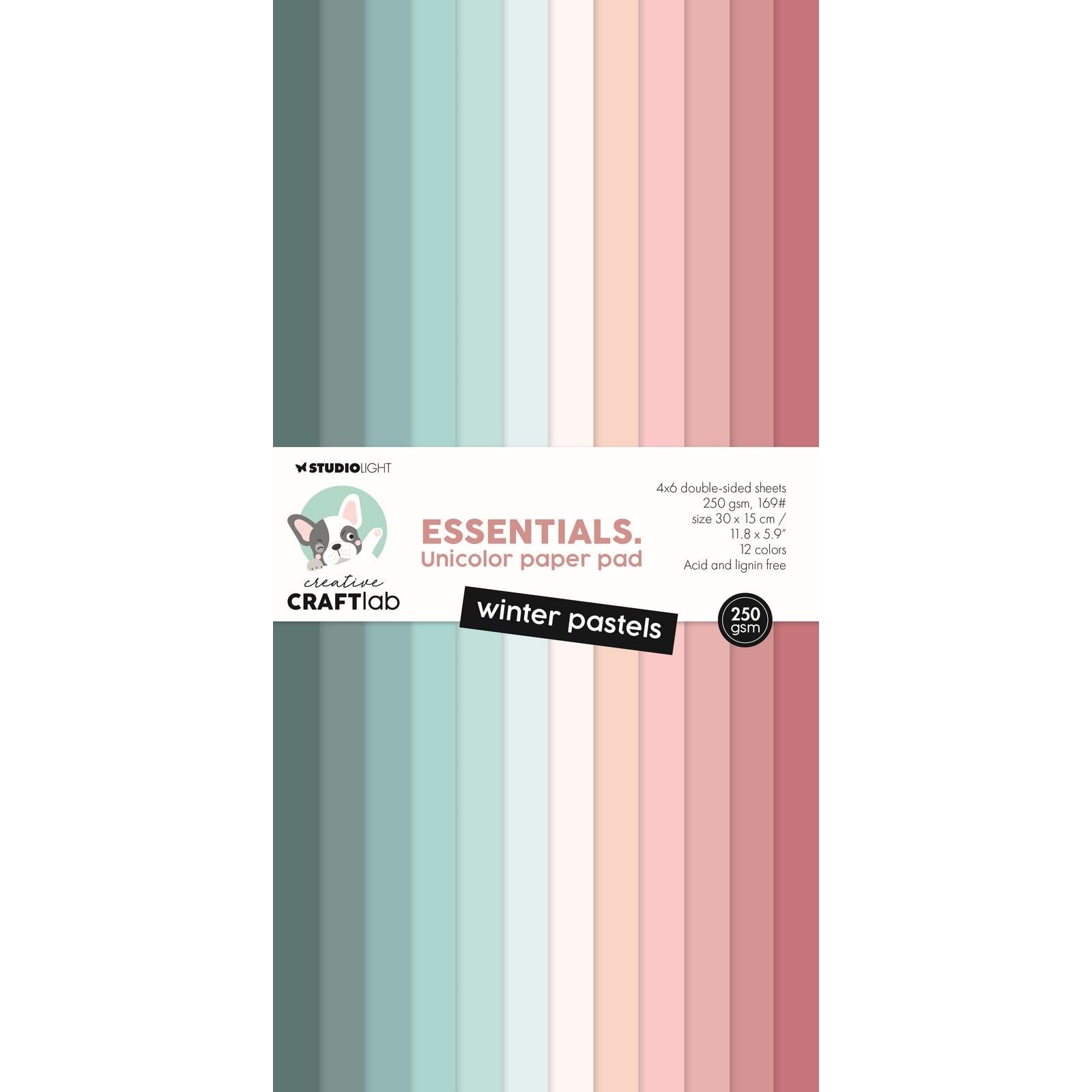 Creative craftlab • blocs de papier unicolore essentiels pastels d'hiver