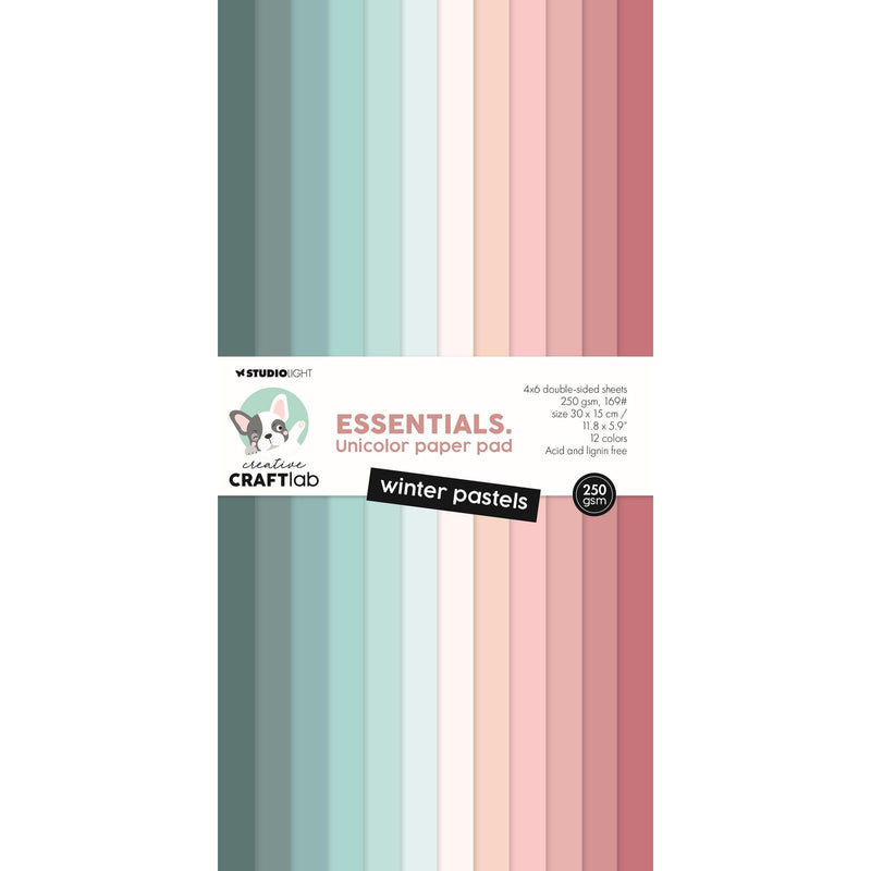 Creative craftlab • blocs de papier unicolore essentiels pastels d'hiver