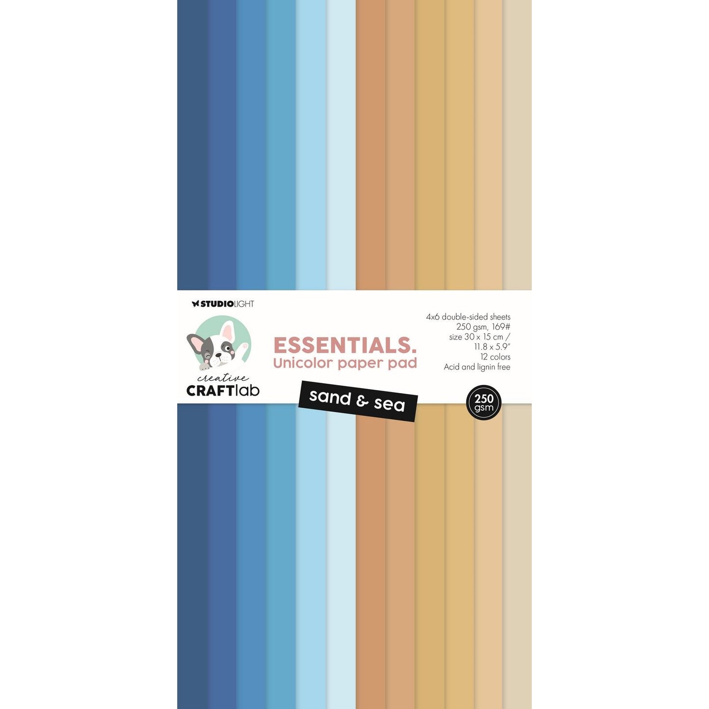 Creative craftlab • essentiels bloc de papier unicolore sable mer