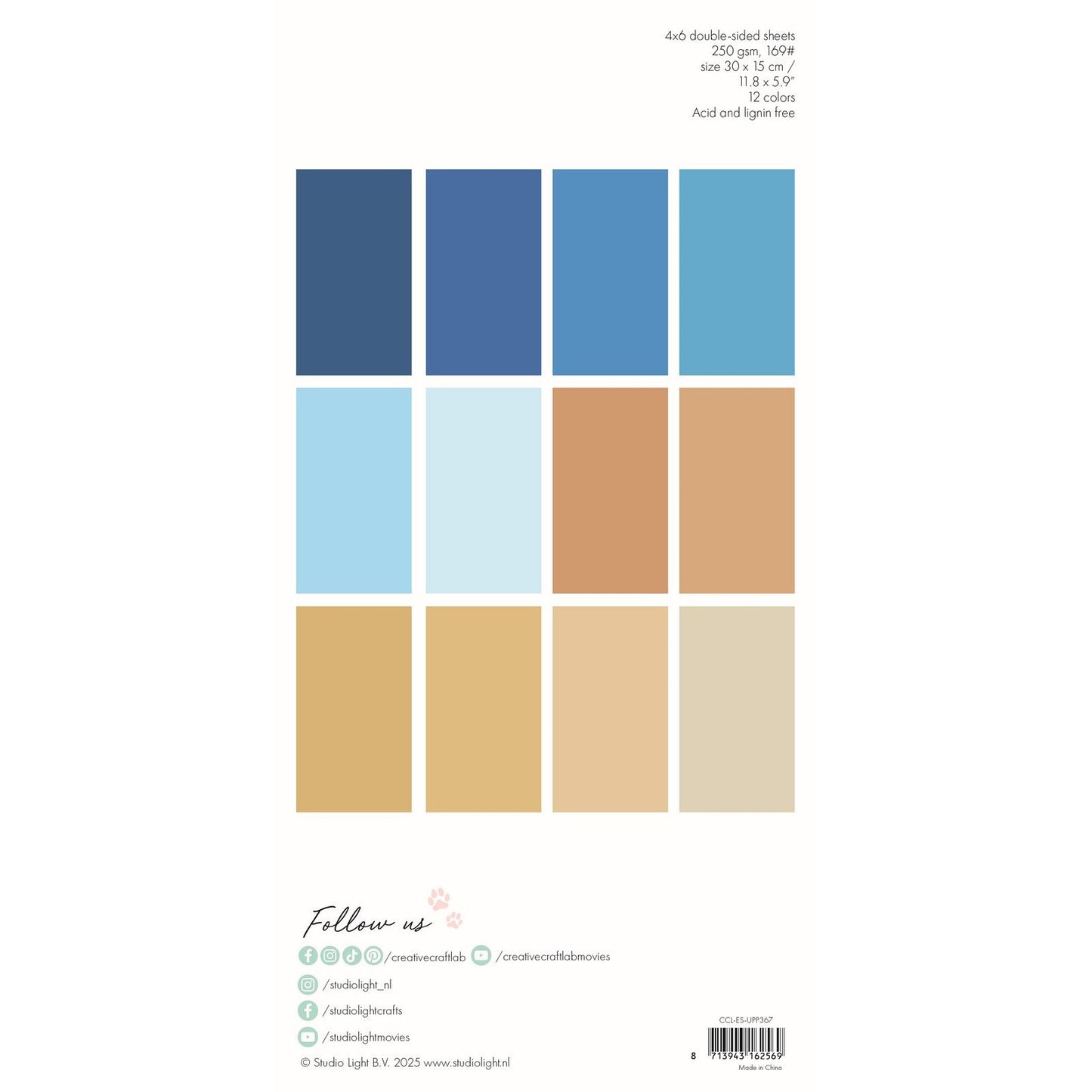 Creative craftlab • essentiels bloc de papier unicolore sable mer