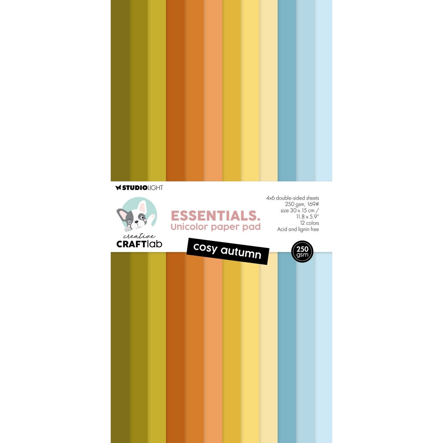 Creative Craftlab • Bloc de papier unicolore essentiel, automne douillet