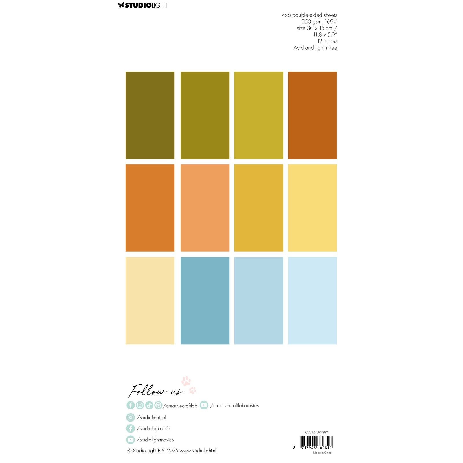 Creative Craftlab • Bloc de papier unicolore essentiel, automne douillet