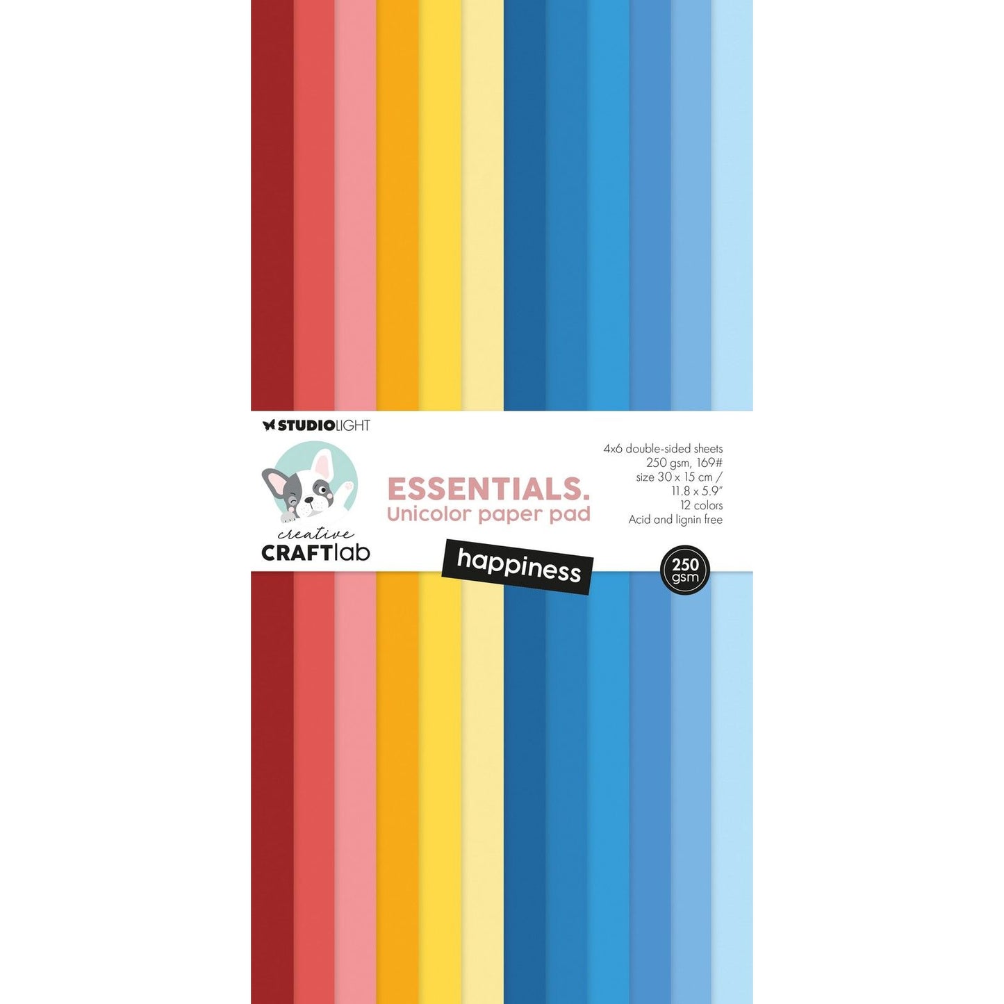 Creative craftlab • essentiels bloc de papier unicolor bonheur