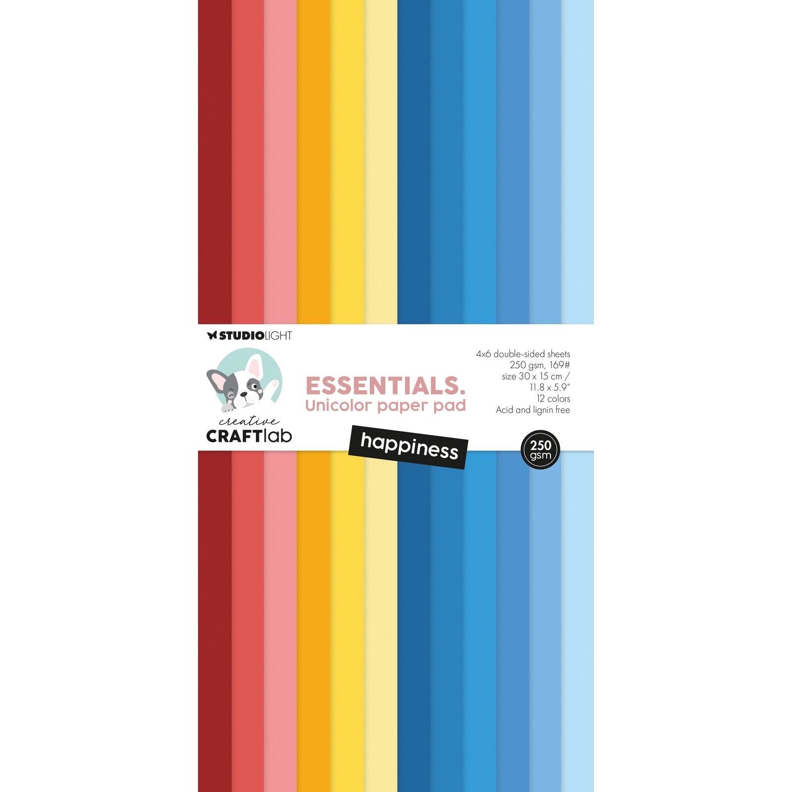 Creative craftlab • essentiels bloc de papier unicolor bonheur