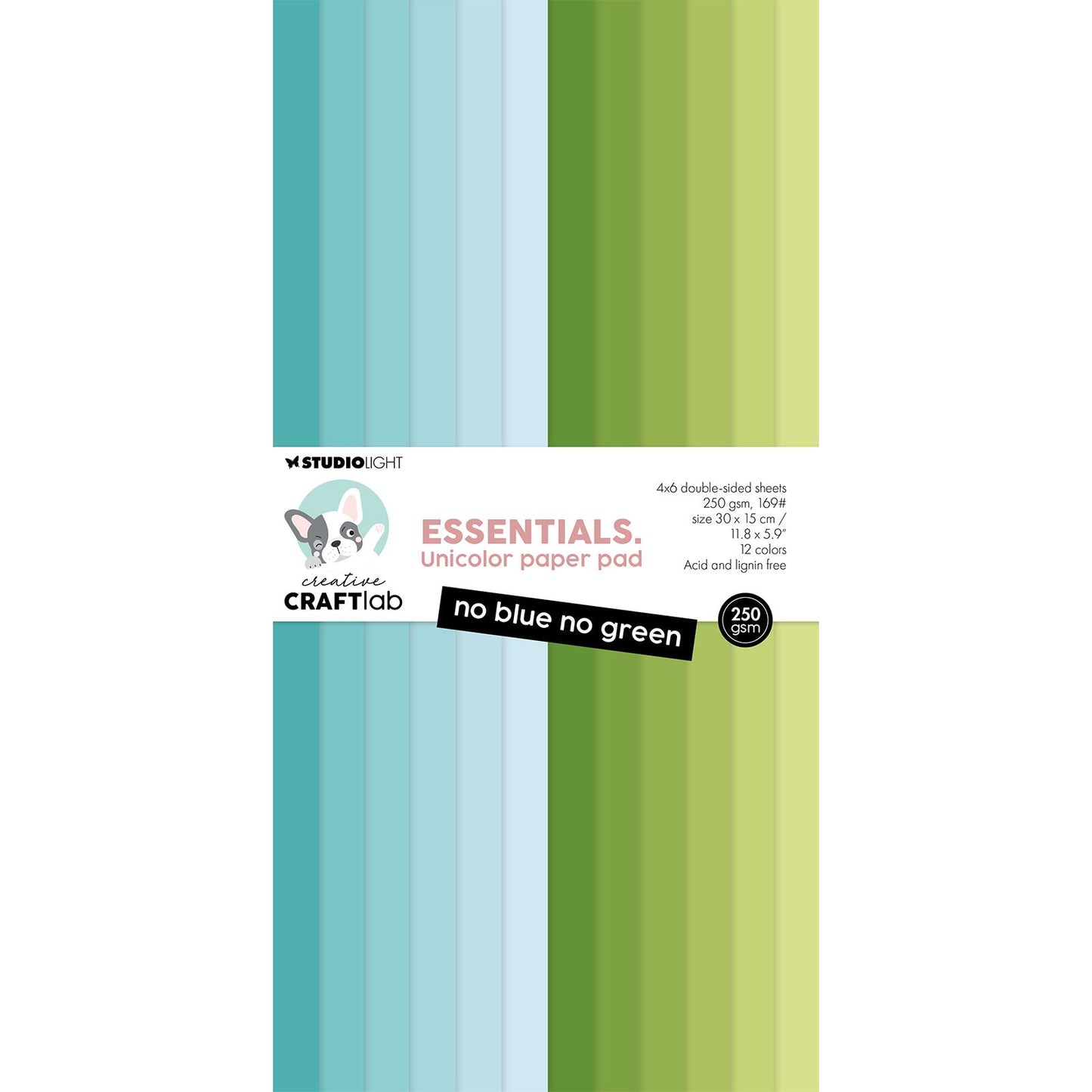 Creative craftlab • bloc de papier unicolor essentials, ni bleu, ni vert
