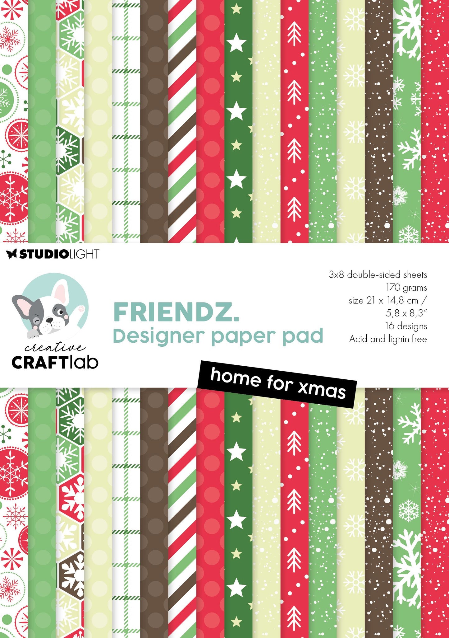 Studio Light Creative Craftlab • Bloc de papier design Friendsz pour la maison pour Noël
