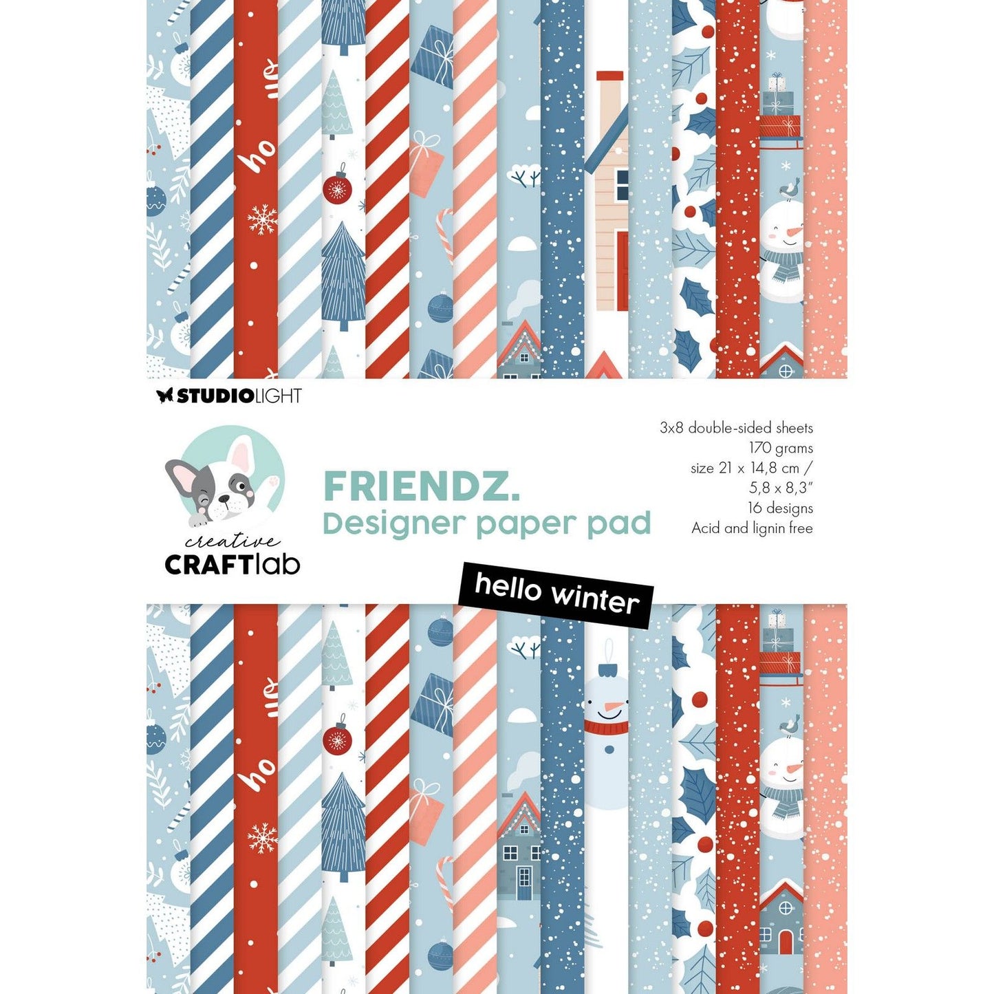 Creative craftlab • bloc de papier design friendlyz bonjour l'hiver