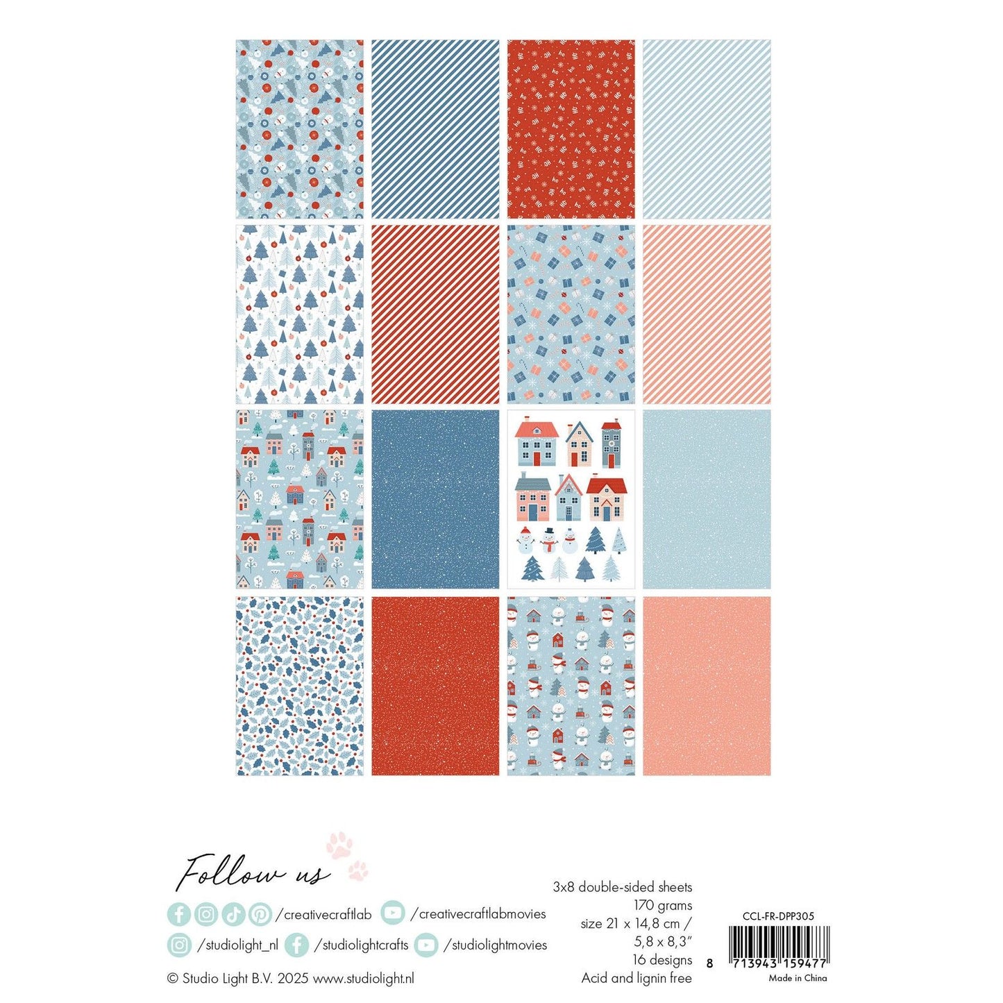 Creative craftlab • bloc de papier design friendlyz bonjour l'hiver