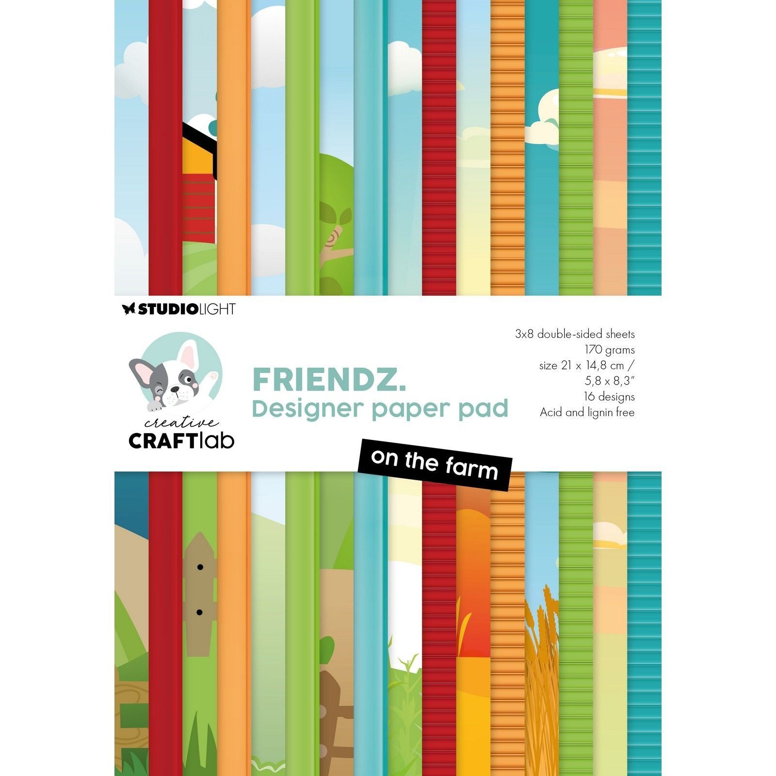 Creative craftlab • bloc de papier design friendlyz à la ferme
